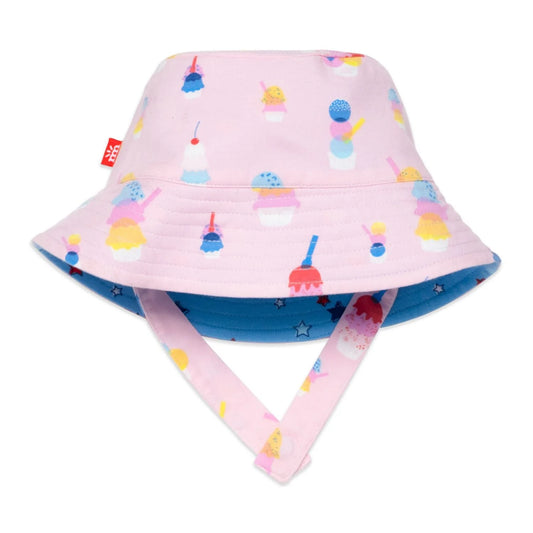 Pink Sundae Funday Modal Magnetic Reversible Sun Hat  - Doodlebug's Children's Boutique