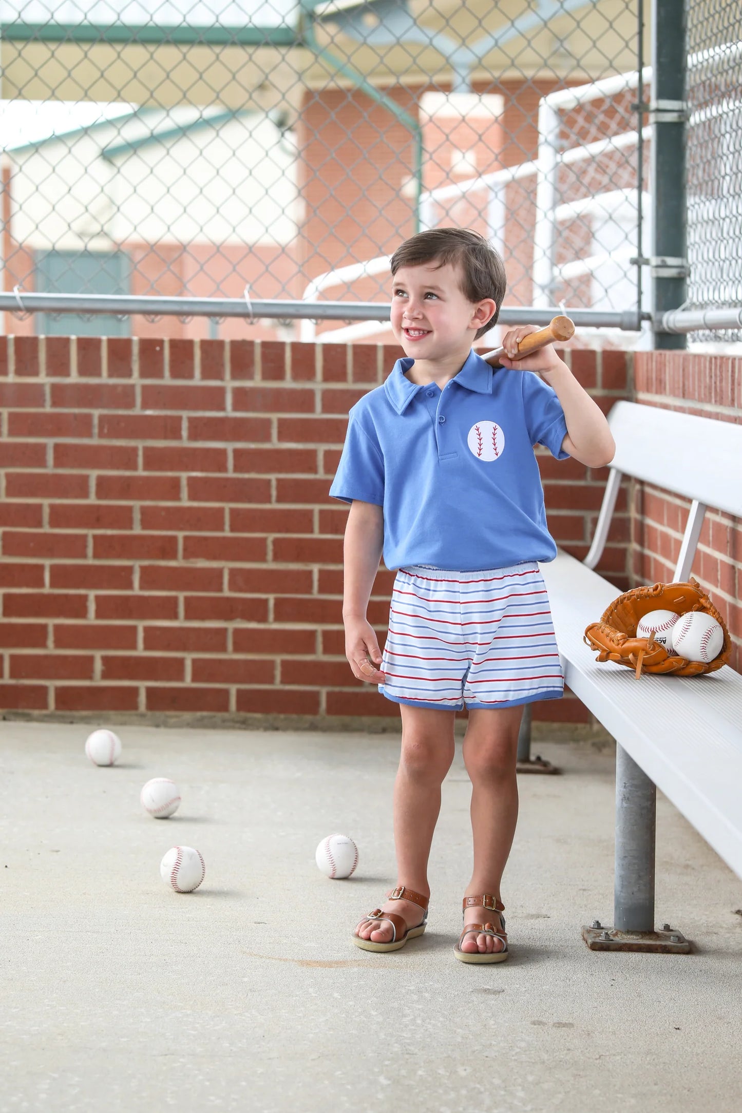 Play Ball Polo Short Set - Doodlebug's Children's Boutique
