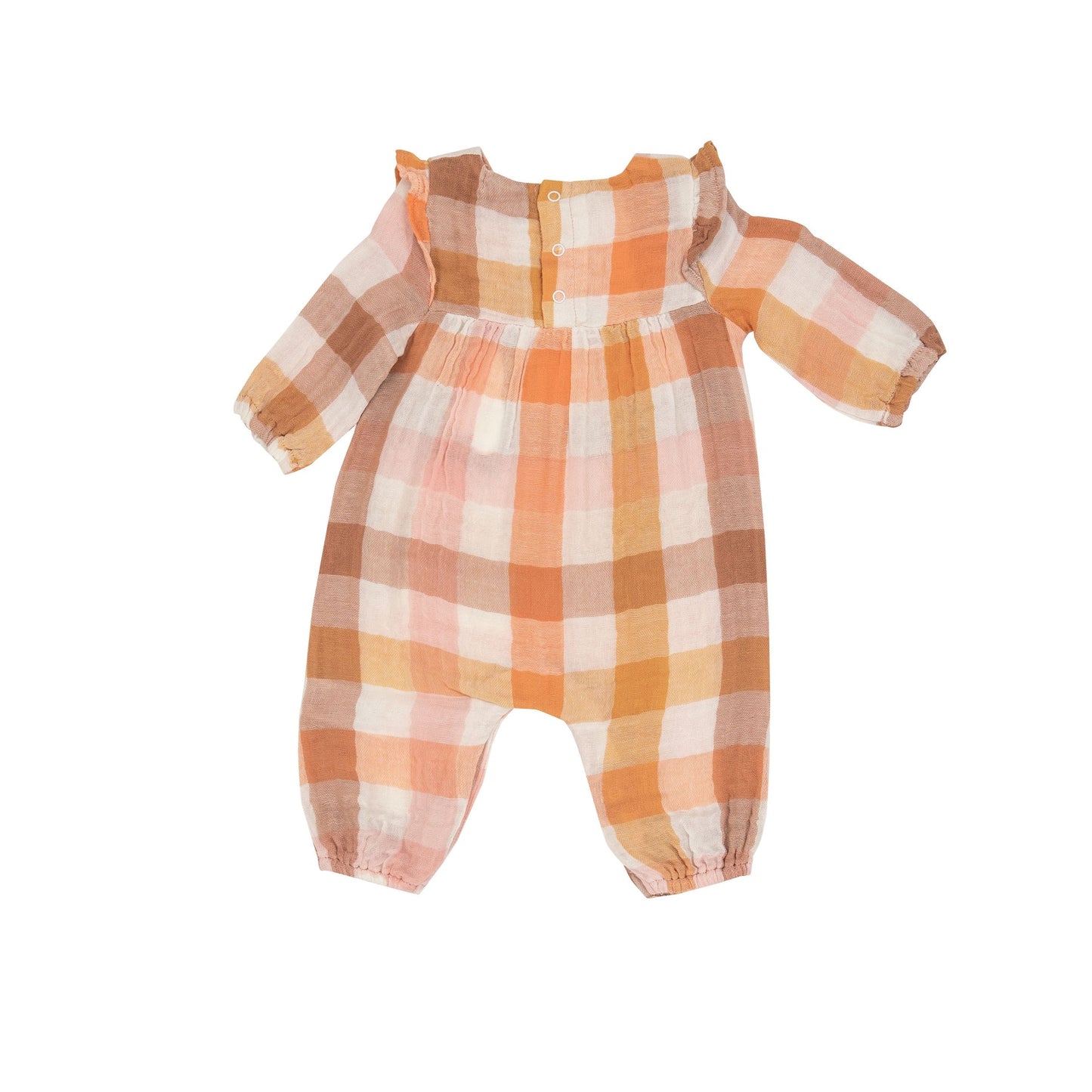 Ruffle Sleeve Romper in Harvest Plaid - Doodlebug's Children's Boutique