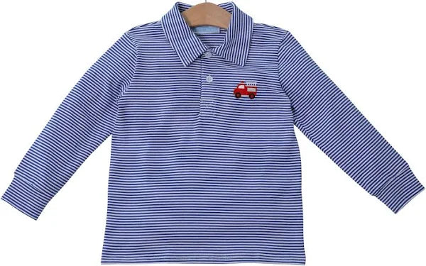 Firetruck Embroidery Polo - Doodlebug's Children's Boutique