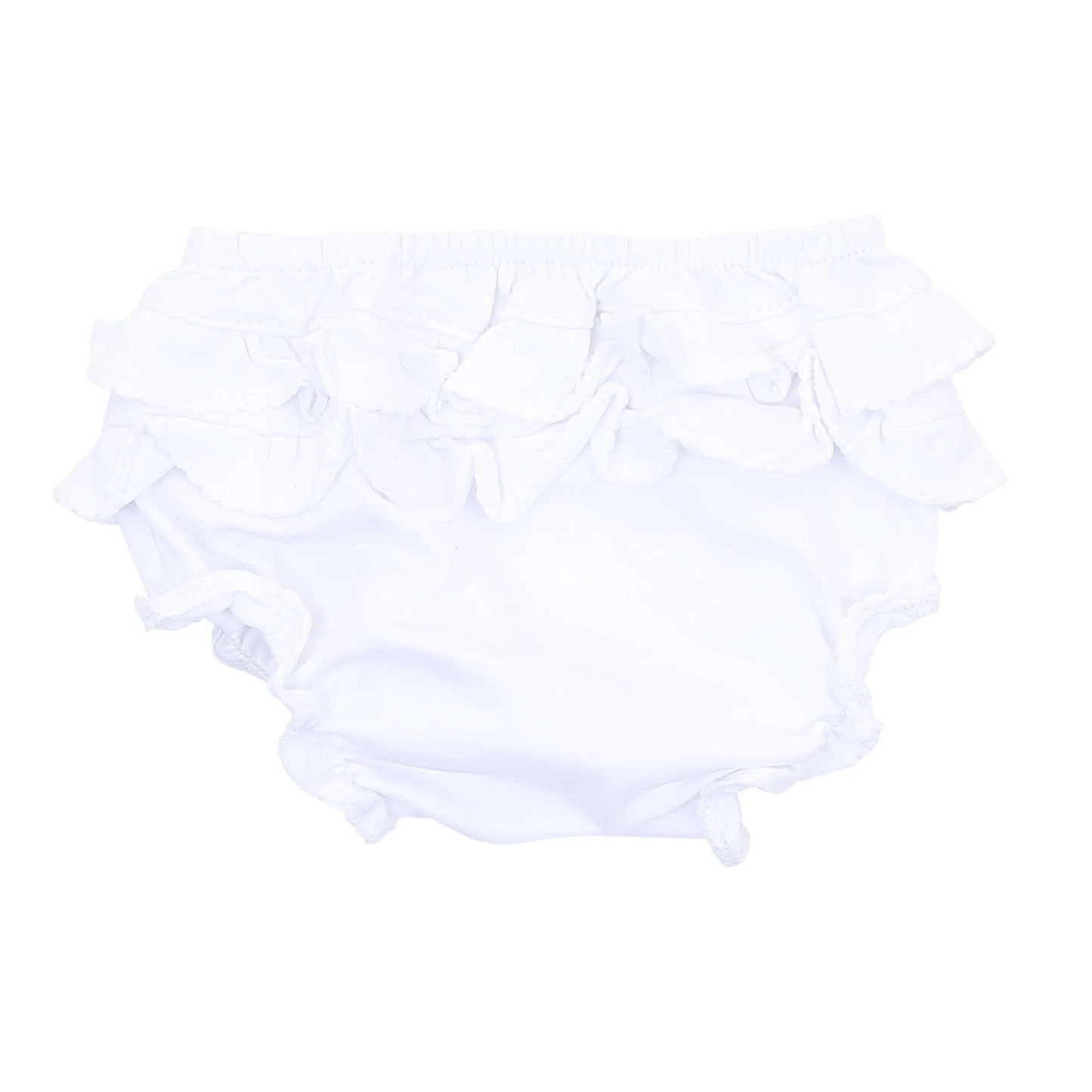 White Essentials Diaper Cover with Ruffles