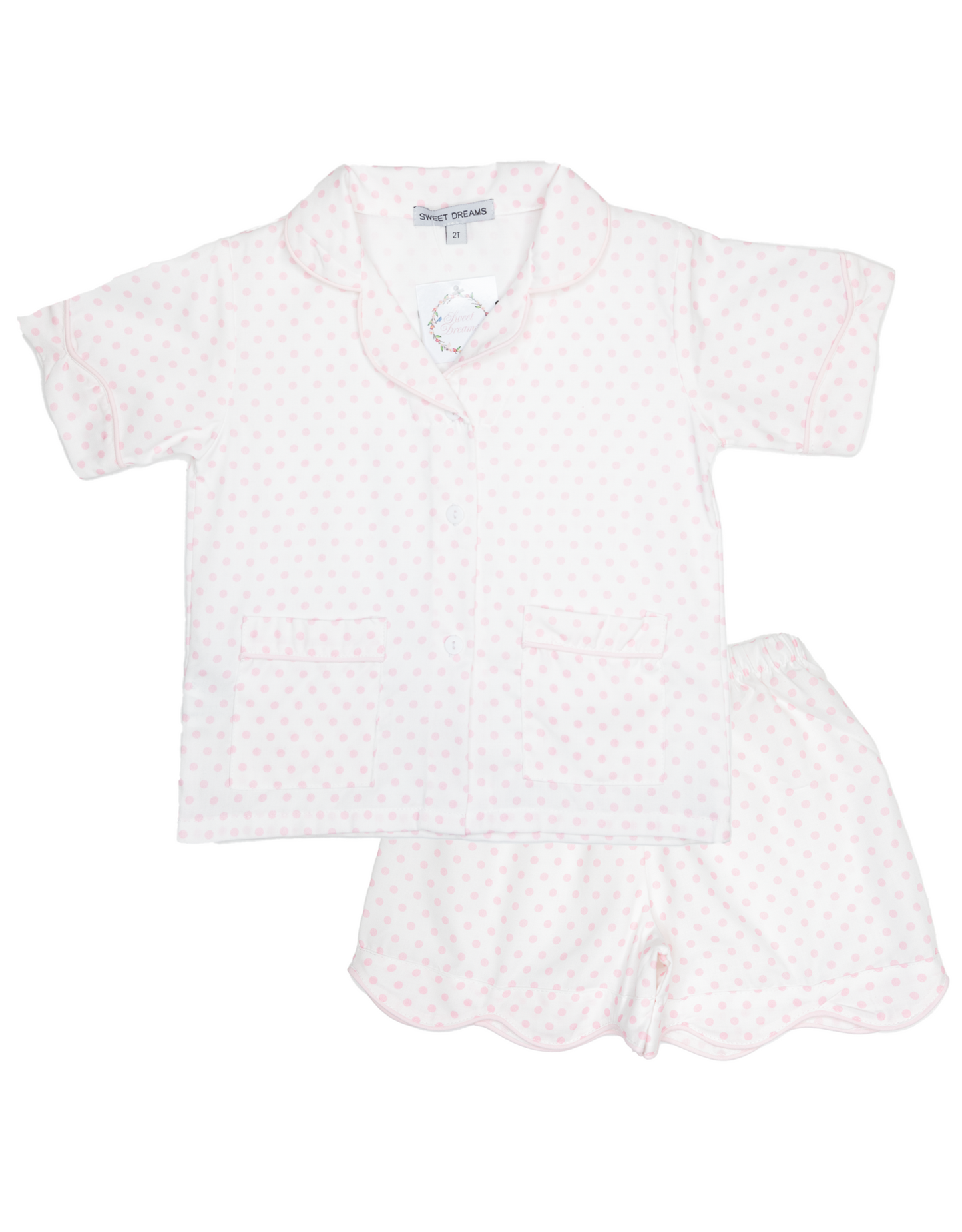 Pink Polka Dot Pajama Set - Doodlebug's Children's Boutique