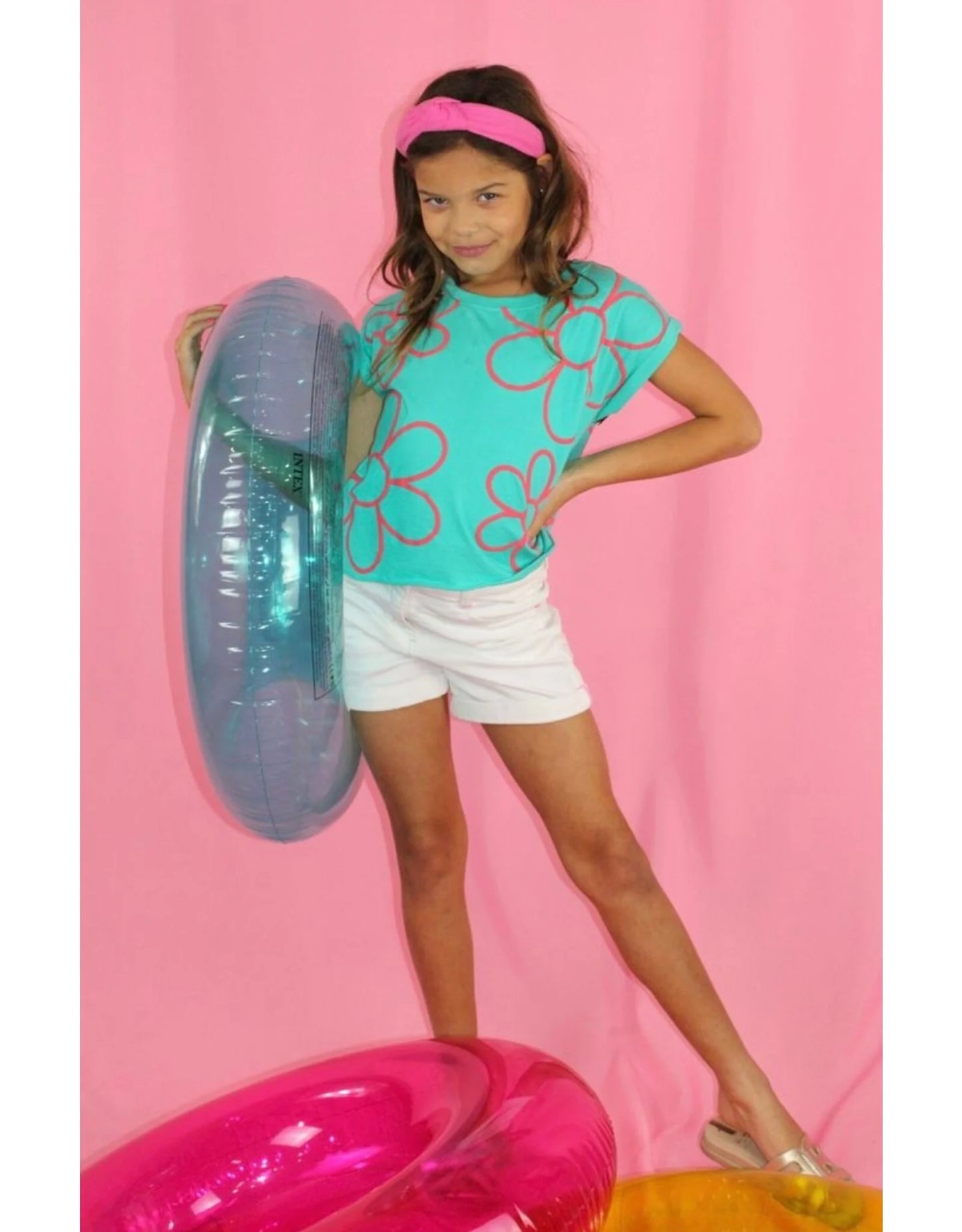 Puff Print Flowers Boxy Tee - Doodlebug's Children's Boutique