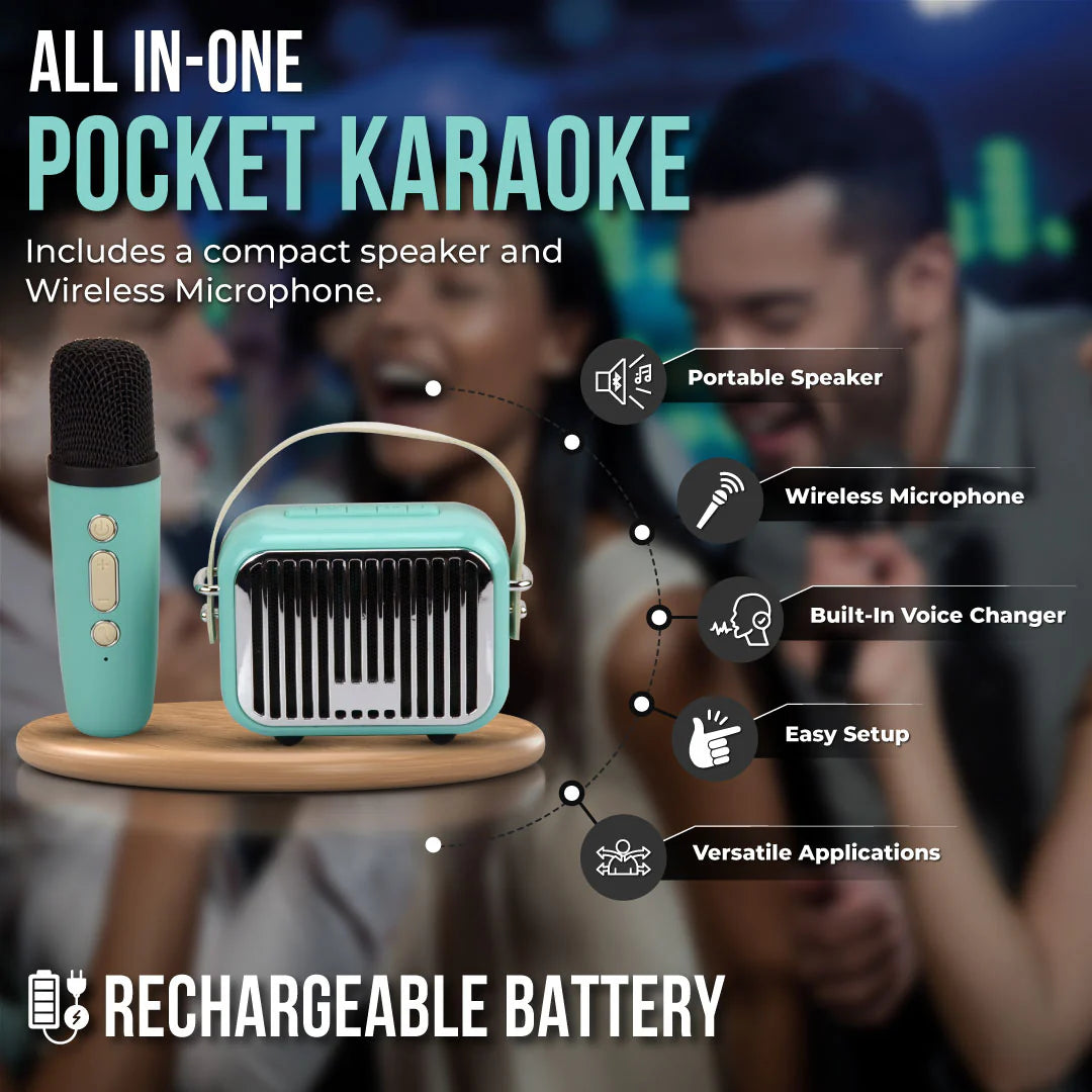 Teal Pocket Karaoke Microphone & Speaker Combo - Doodlebug's Children's Boutique
