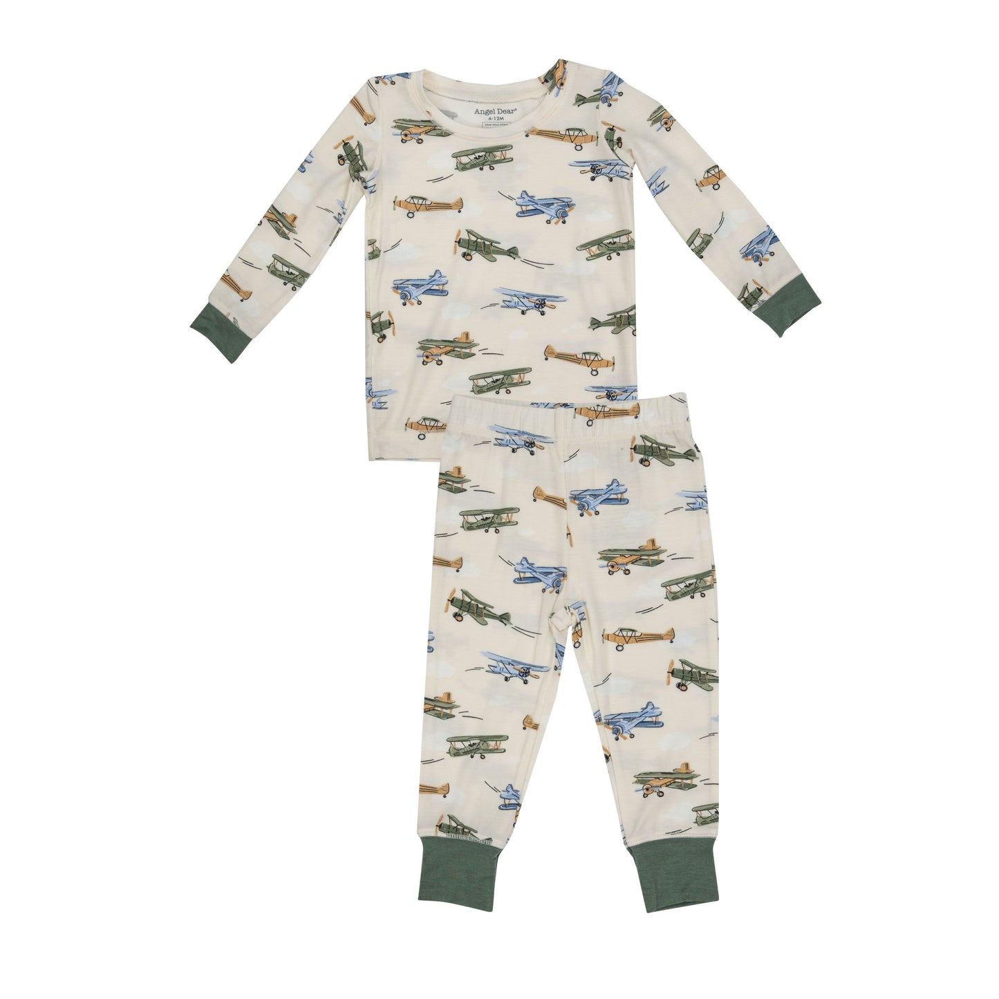 Long Sleeve Loungewear Set in Vintage Airplane - Doodlebug's Children's Boutique