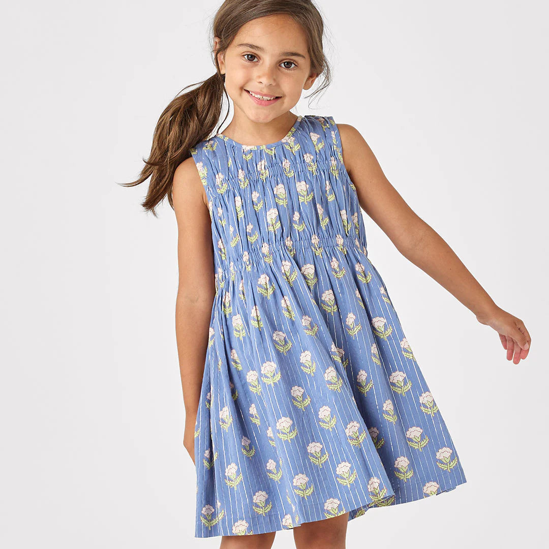 Waverly Dress in Periwinkle Small Bud - Doodlebug's Children's Boutique