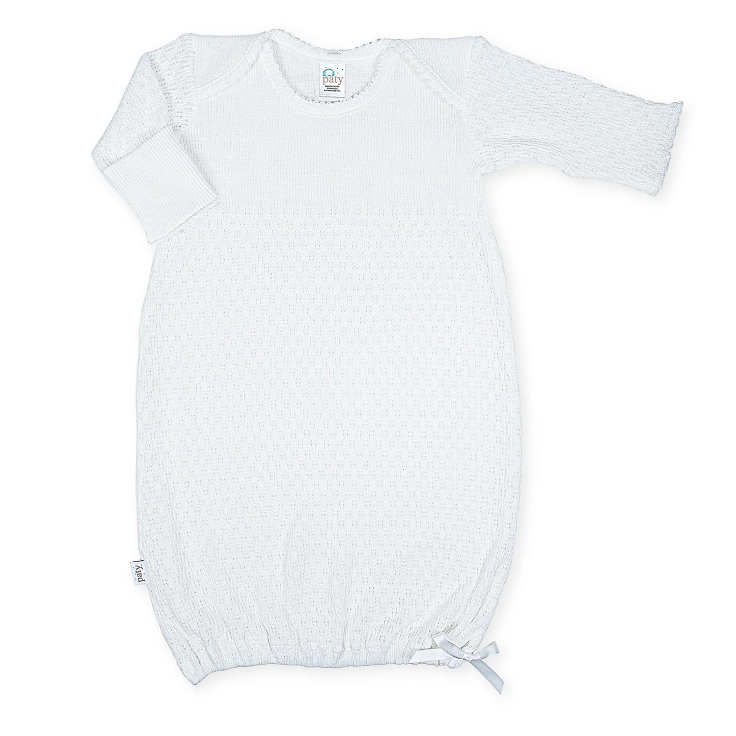 Solid White Overlap Shoulder Gown - Doodlebug's Children's Boutique