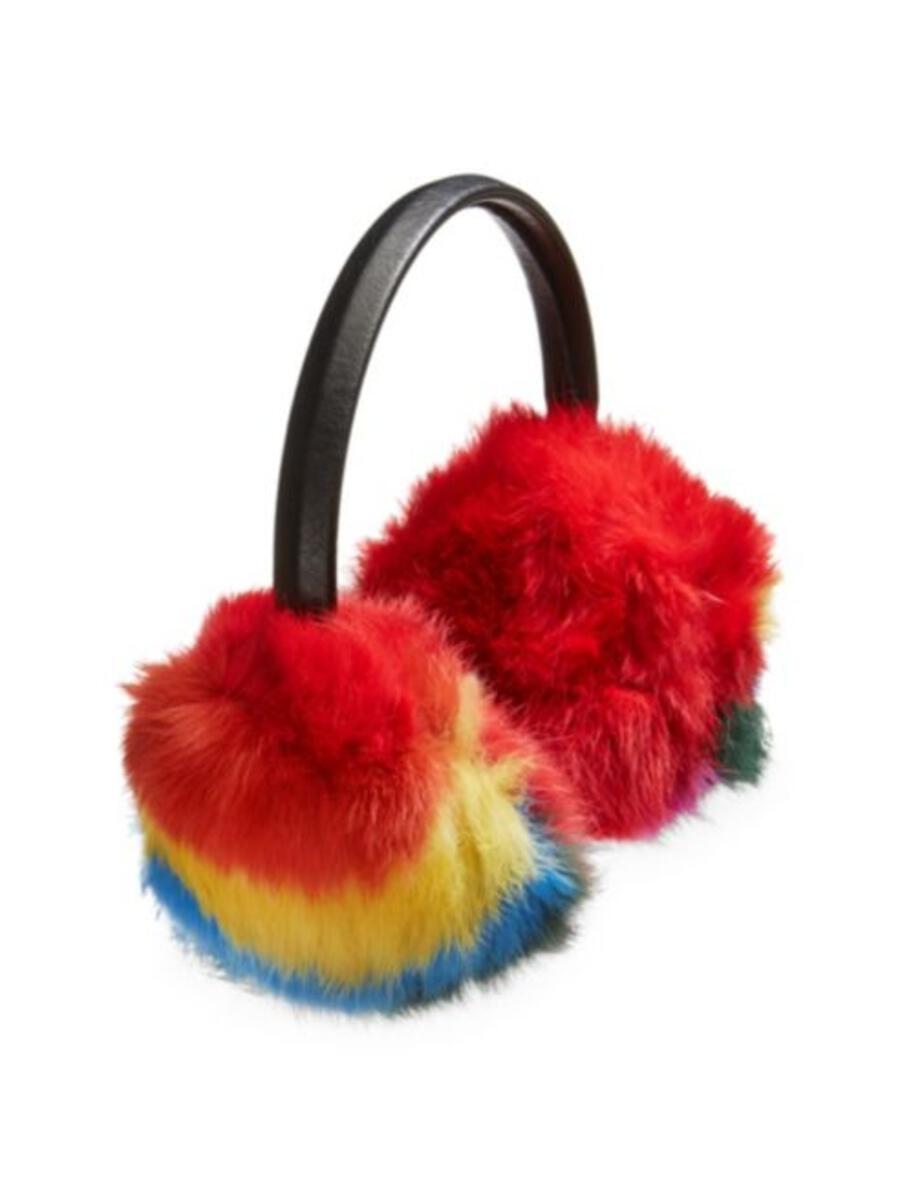 Rainbow Fur Ear Muffs - Doodlebug's Children's Boutique