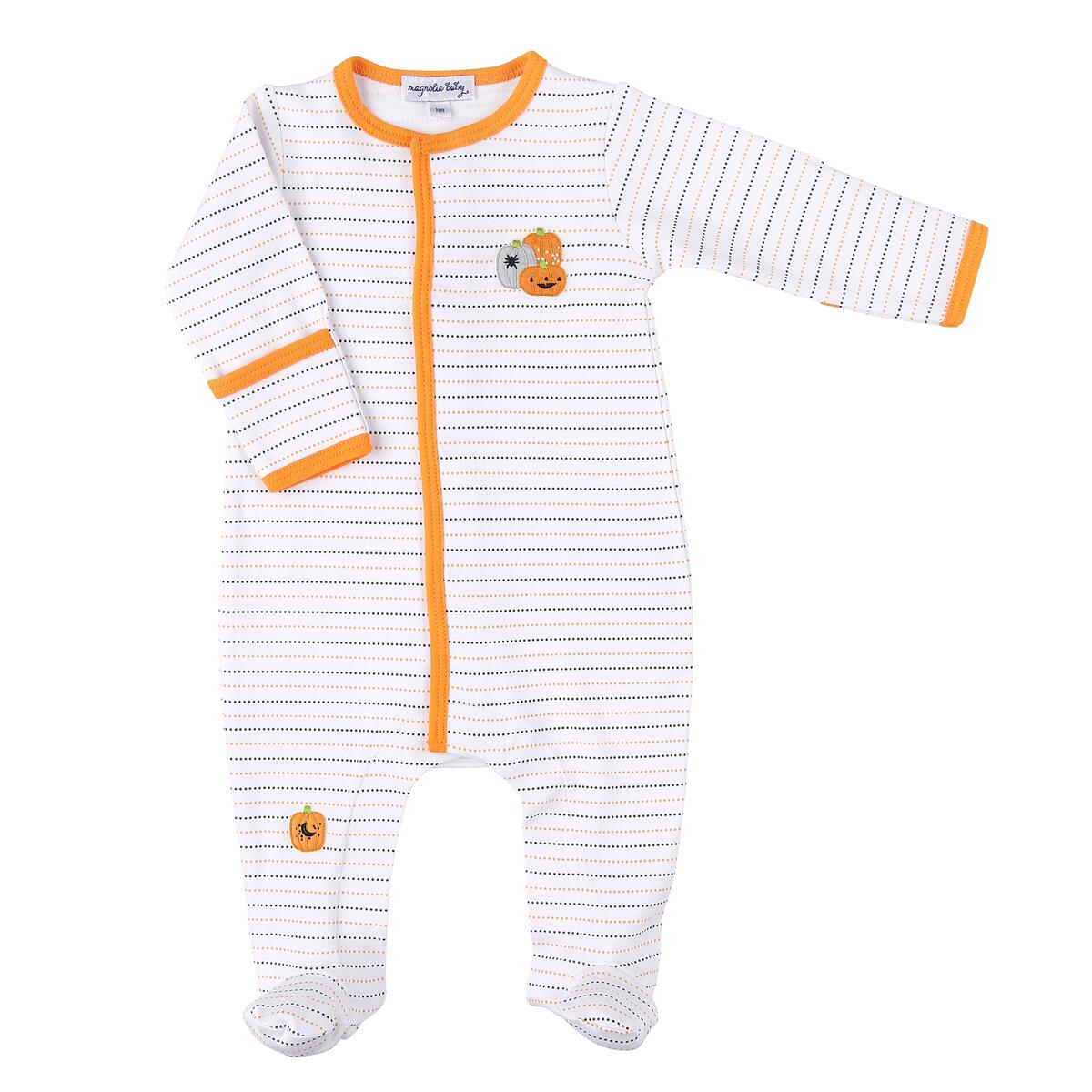 Pumpkin Parade Embroidered Footie - Doodlebug's Children's Boutique