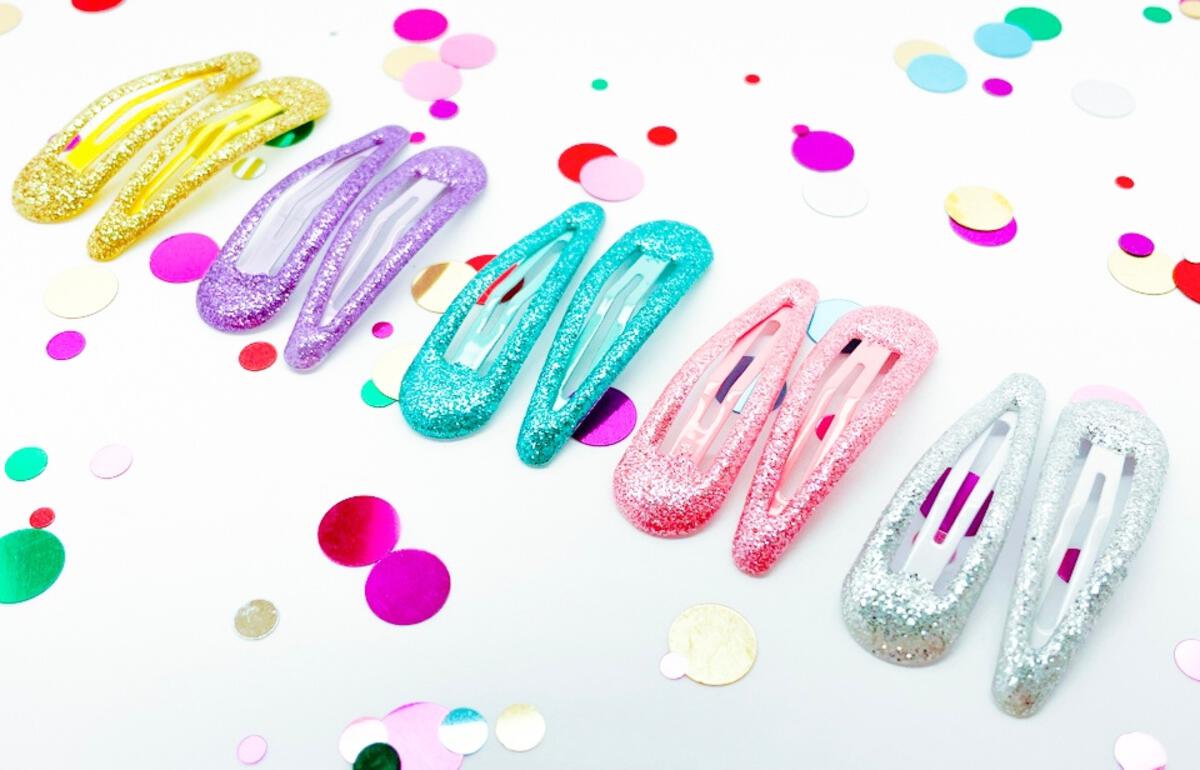 Set of Ten Glitter Hair Clips - Doodlebug's Children's Boutique