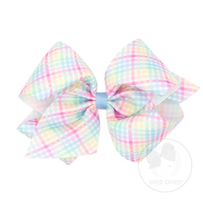 Spring Plaid King Bow - Doodlebug's Children's Boutique