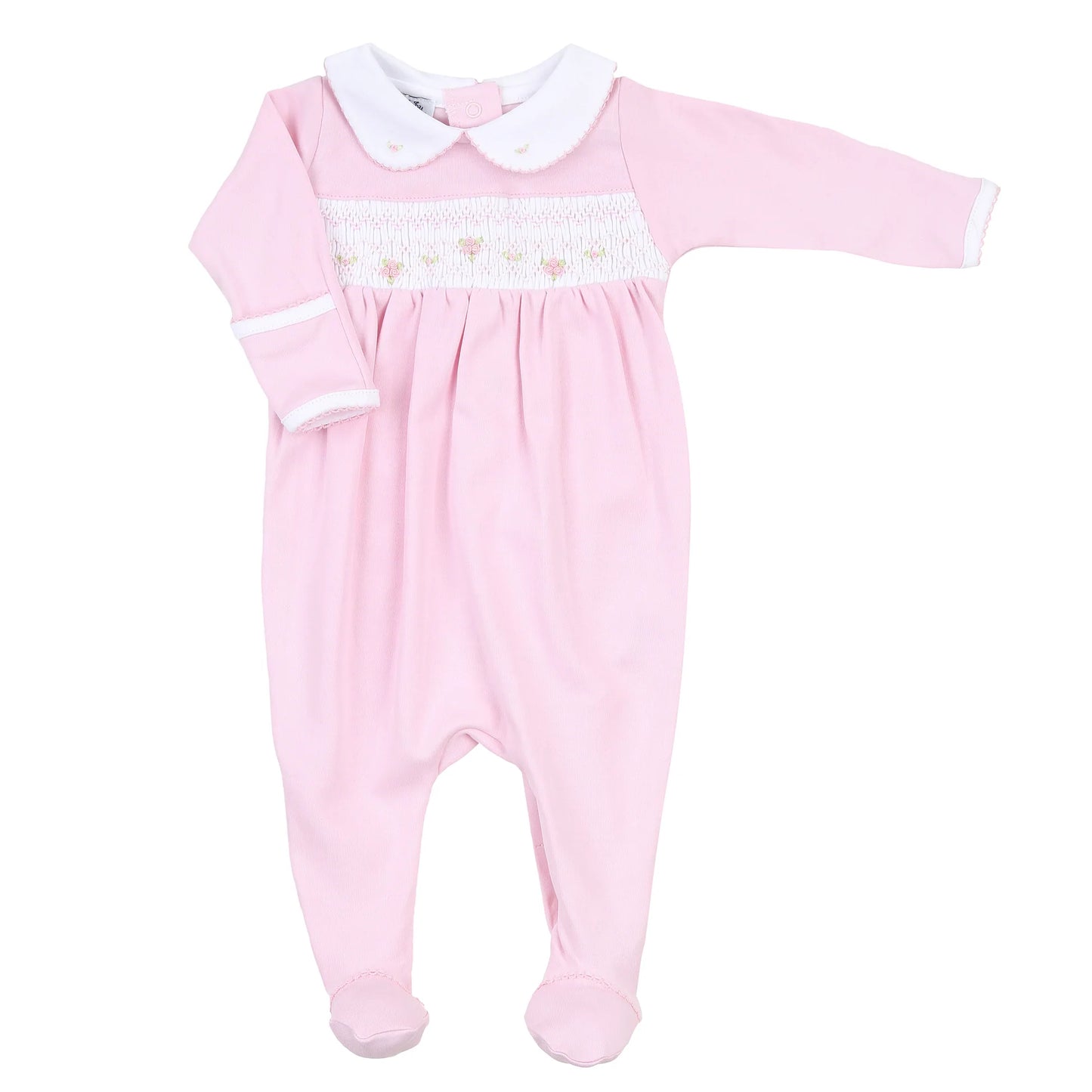 Sophia and Oliver Smocked Collared Girl Footie - Doodlebug's Children's Boutique