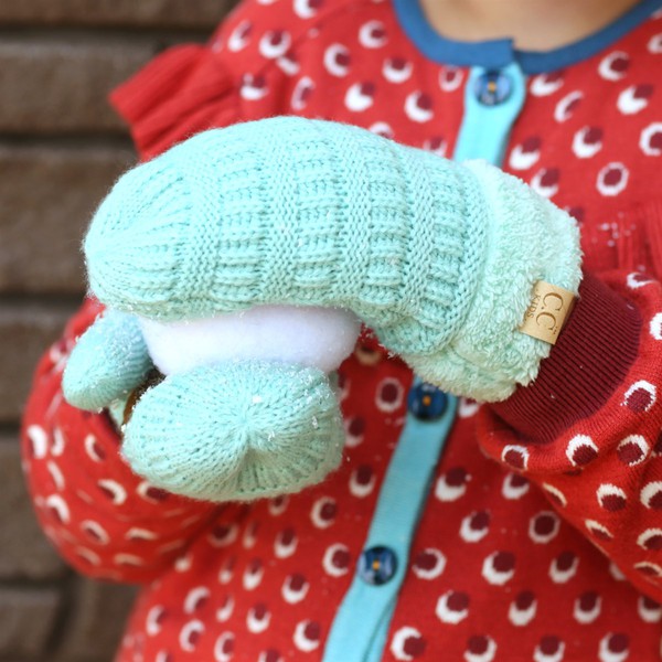 Beige Kids Lined Mittens - Doodlebug's Children's Boutique