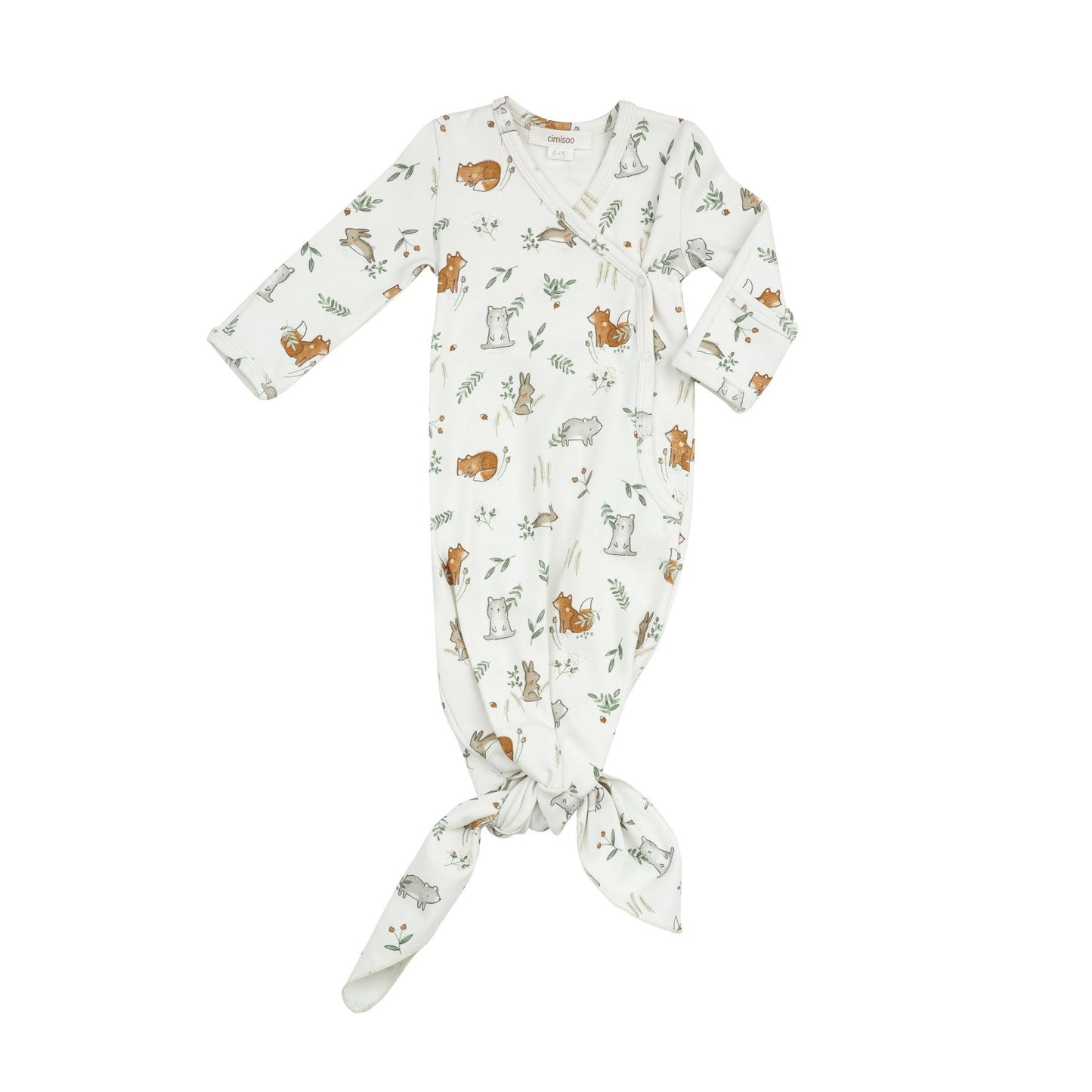 Knotted Gown in Delicate Woodland - Doodlebug's Children's Boutique