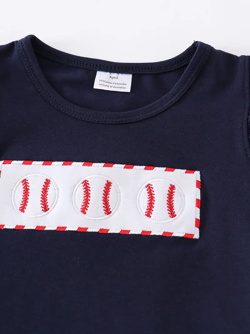 Baseball Applique Short Set - Doodlebug's Children's Boutique
