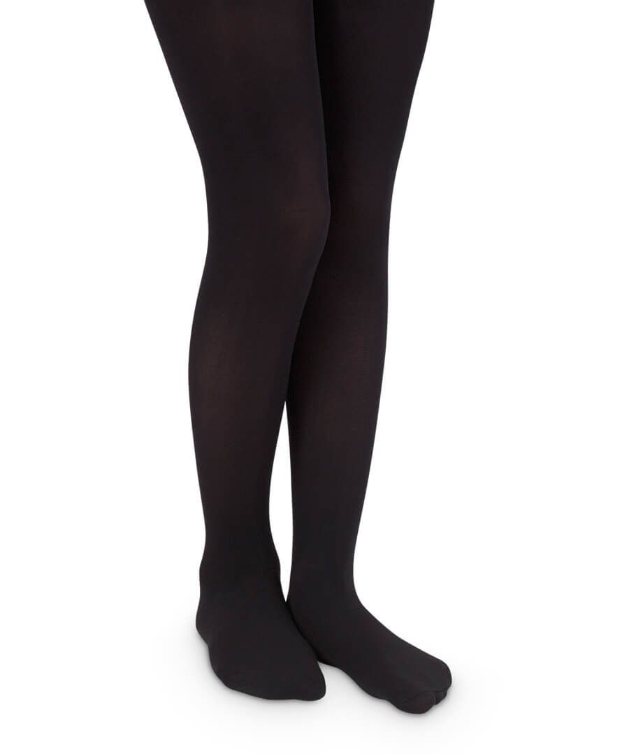 Smooth Microfiber Nylon Tights in Black - Doodlebug's Children's Boutique