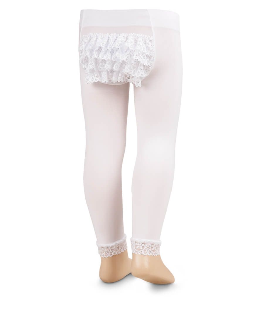 Cable Knit Tights In White