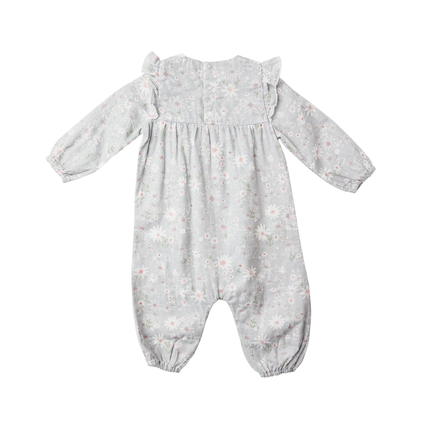 Ruffle Shoulder Romper in Meadow Floral - Doodlebug's Children's Boutique