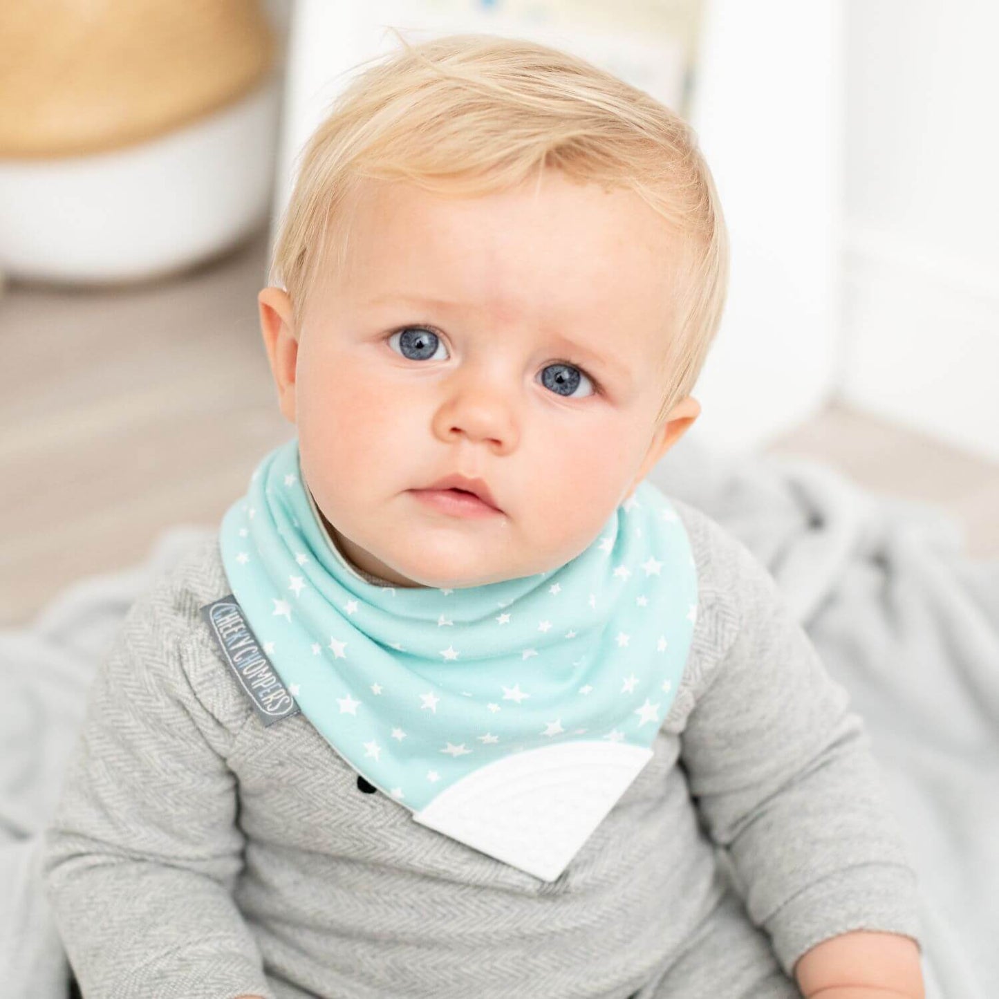 Neckerchew In Sage Stars - Doodlebug's Children's Boutique