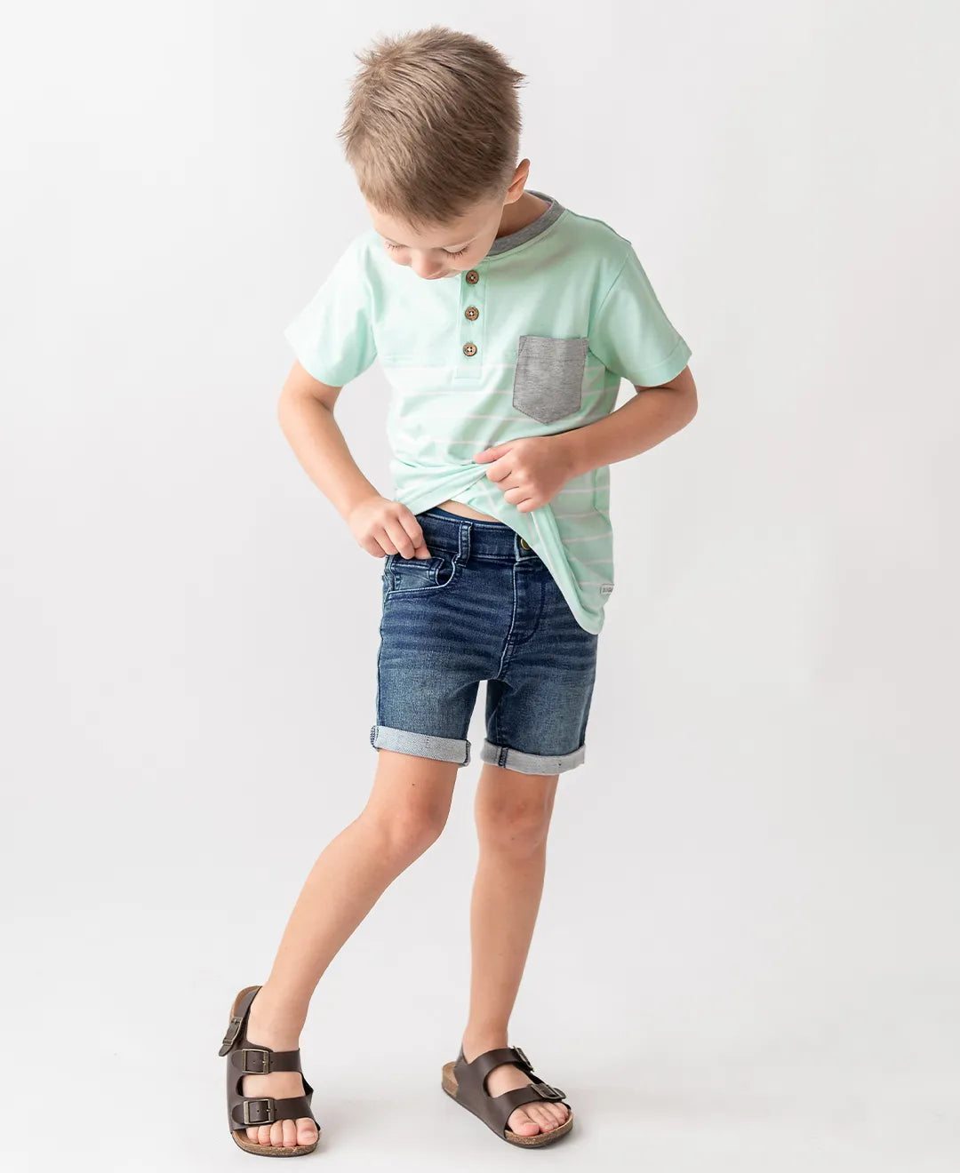 Medium Wash Stretch Denim Shorts - Doodlebug's Children's Boutique