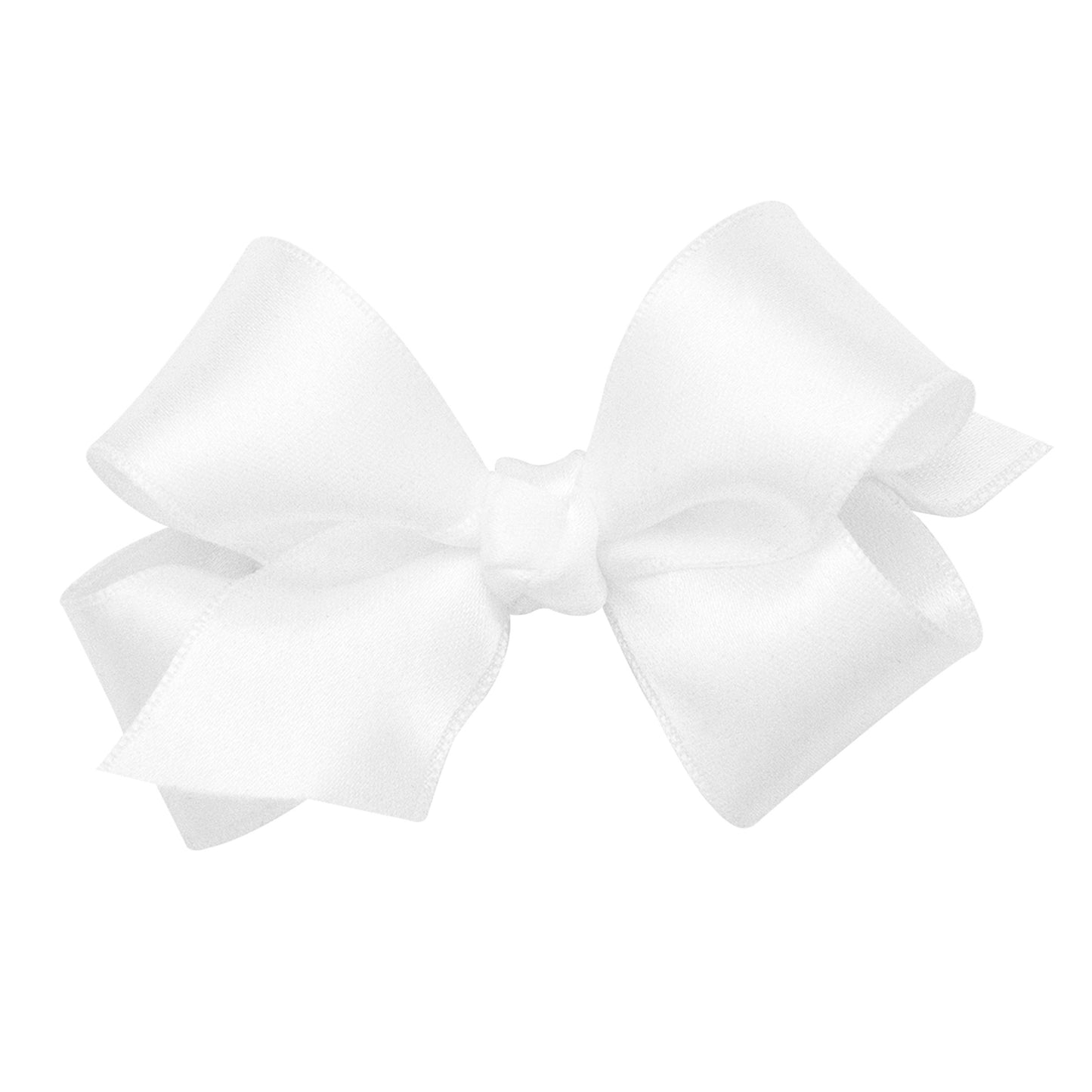 White Satin Small Bow - Doodlebug's Children's Boutique