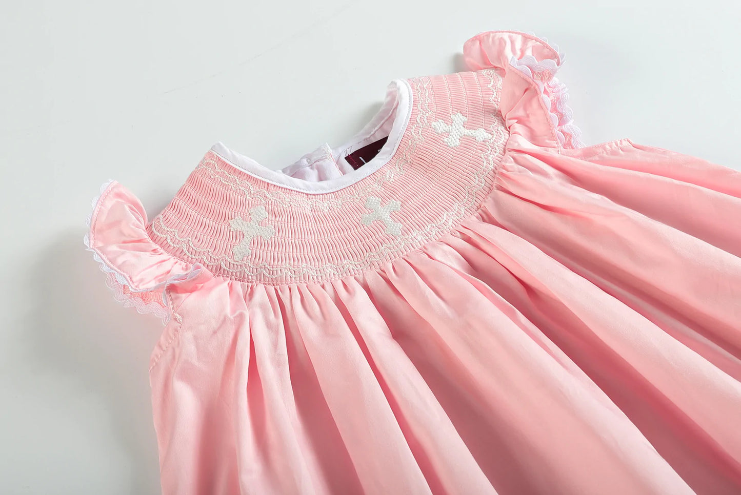 Light Pink Cross Bishop Dress - Doodlebug's Children's Boutique