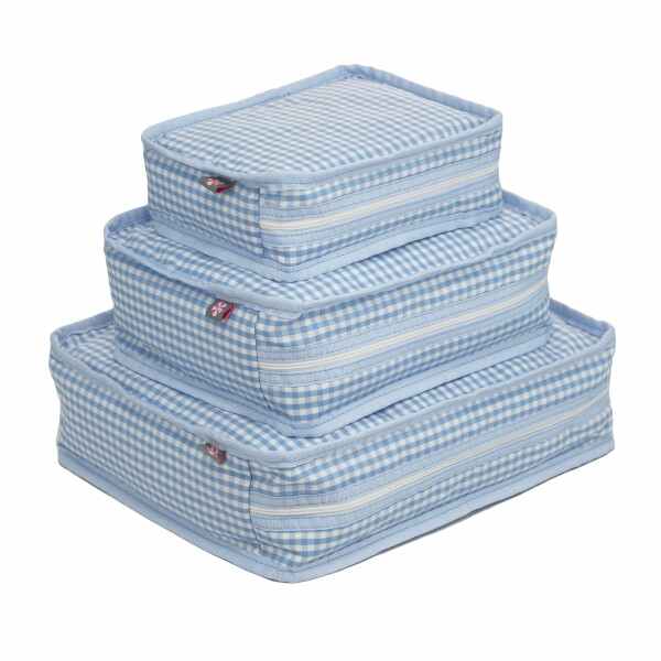 Baby Blue Gingham Stacking Set - Doodlebug's Children's Boutique
