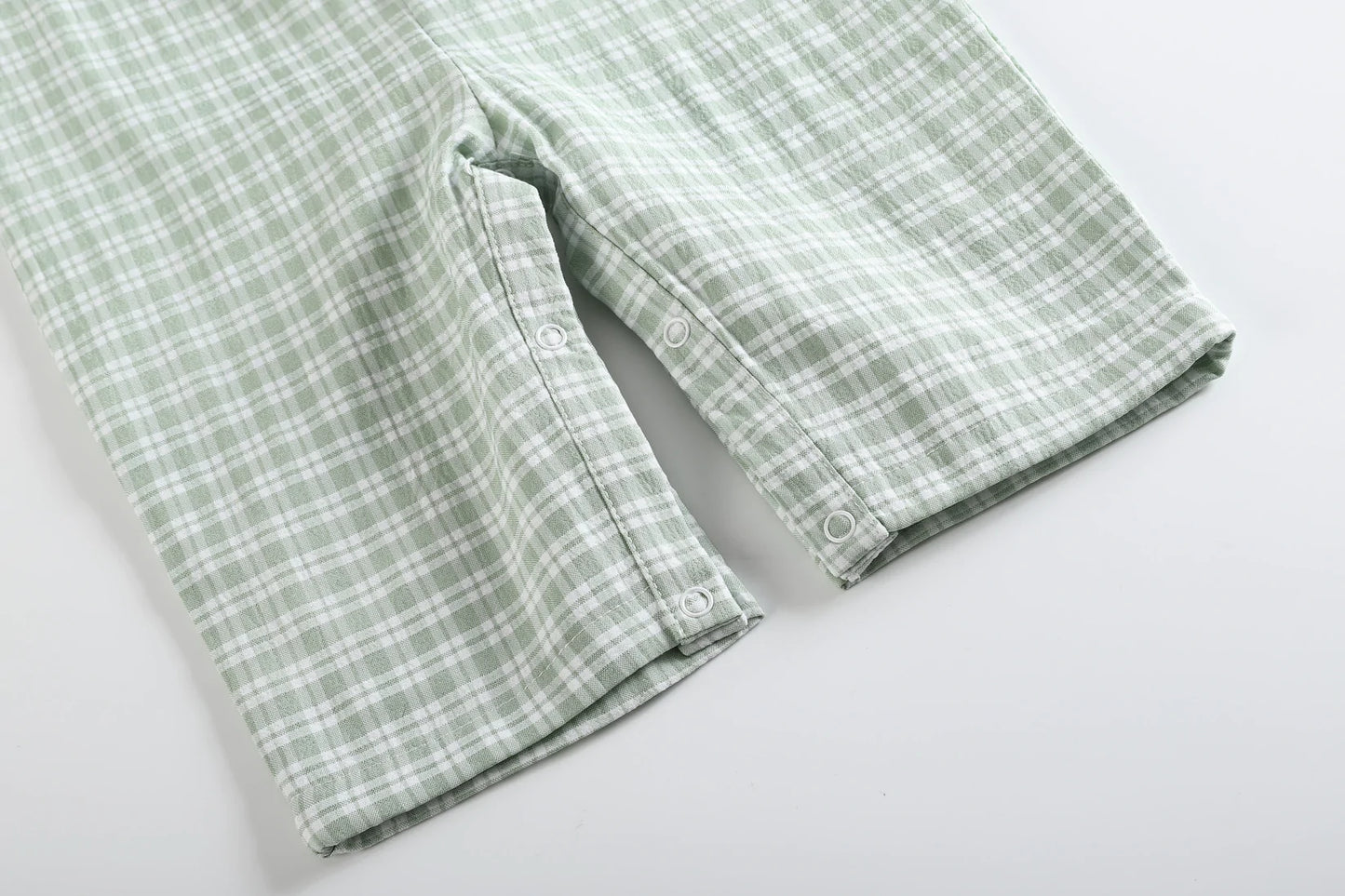 Sage Green Plaid Pumpkin Smocked Overalls - Doodlebug's Children's Boutique