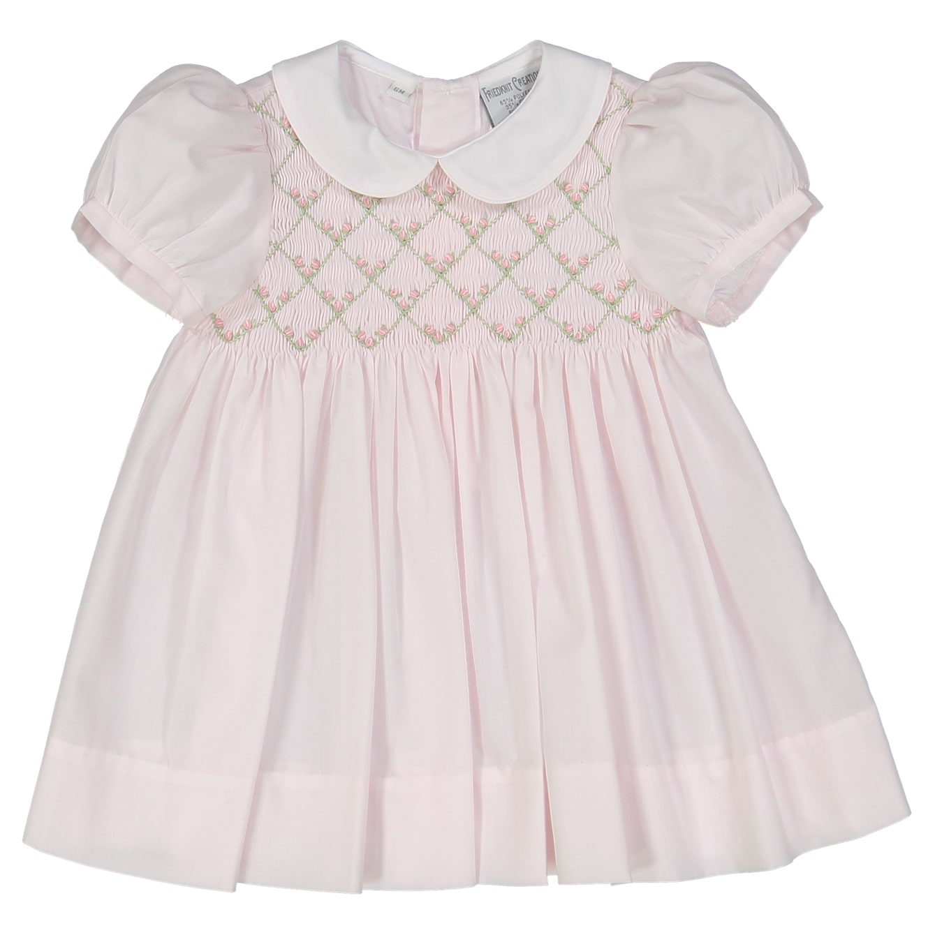 Rosebud Diamond Smocked Dress in Pink - Doodlebug's Children's Boutique