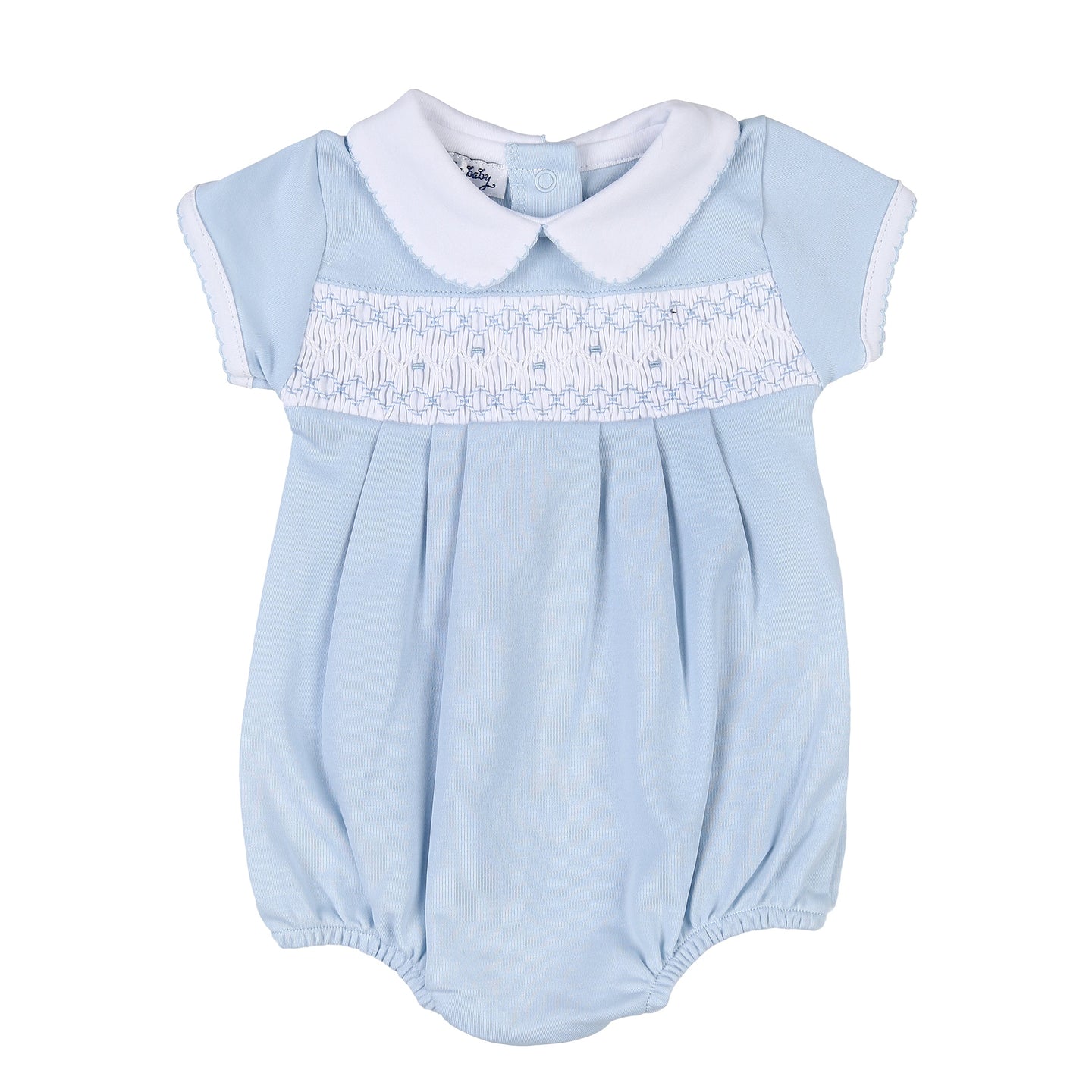 Sophie and Sam Smocked Collared Bubble - Doodlebug's Children's Boutique