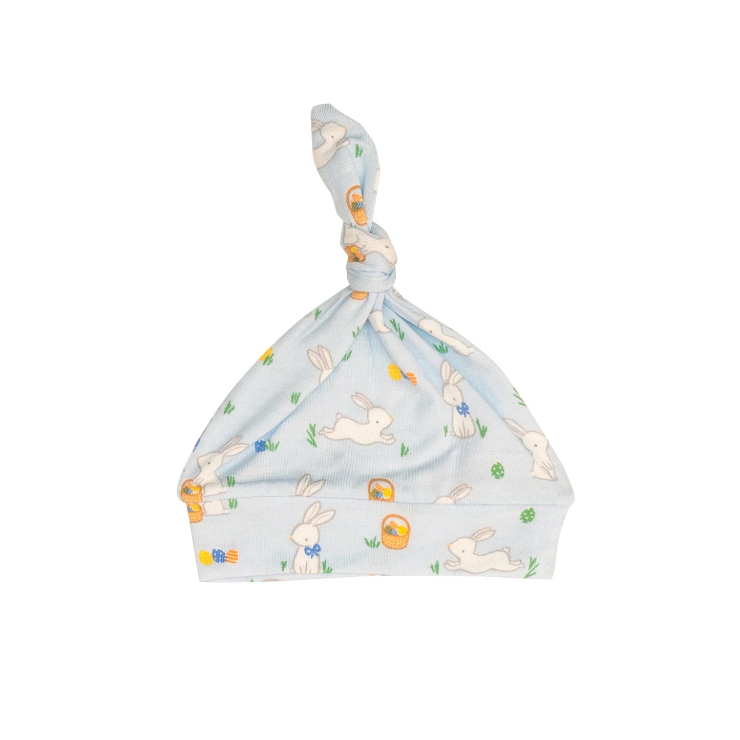 Knotted Hat in Blue Bunnies - Doodlebug's Children's Boutique