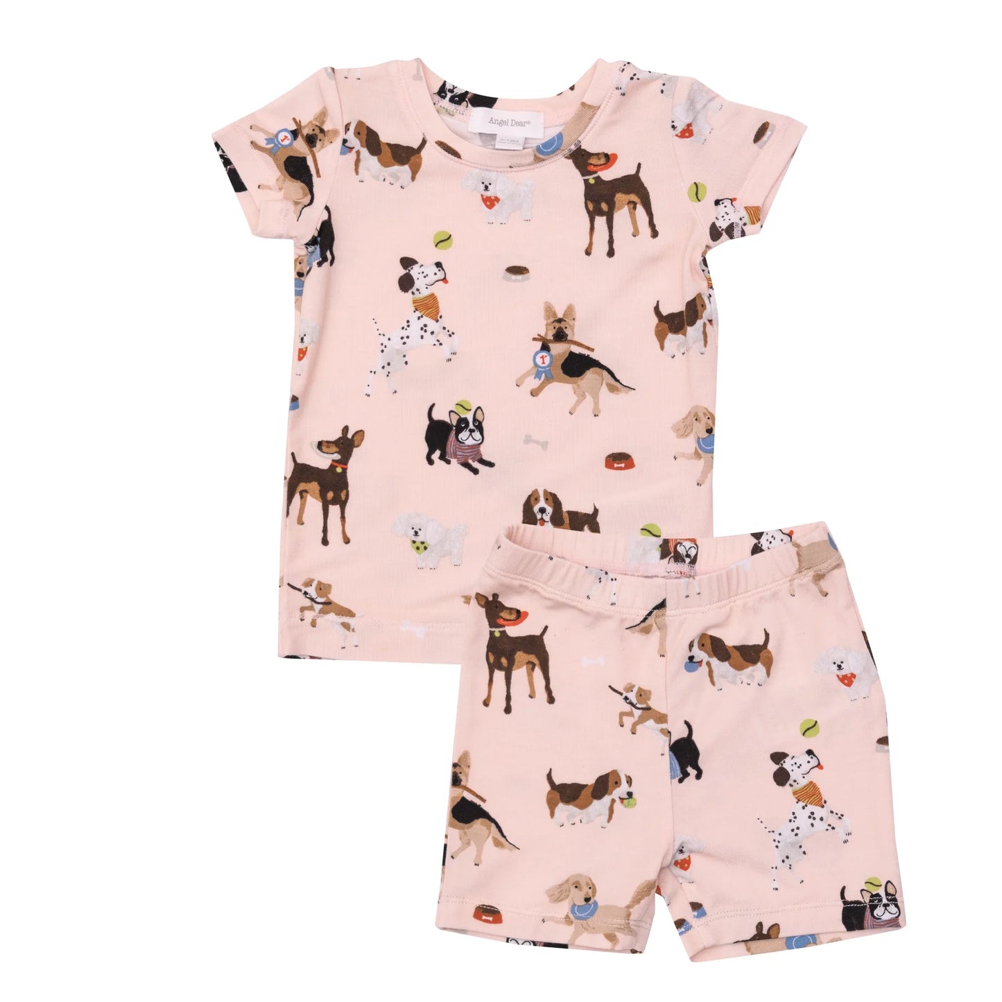 Loungewear Short Set in Doggy Daycare Pink - Doodlebug's Children's Boutique