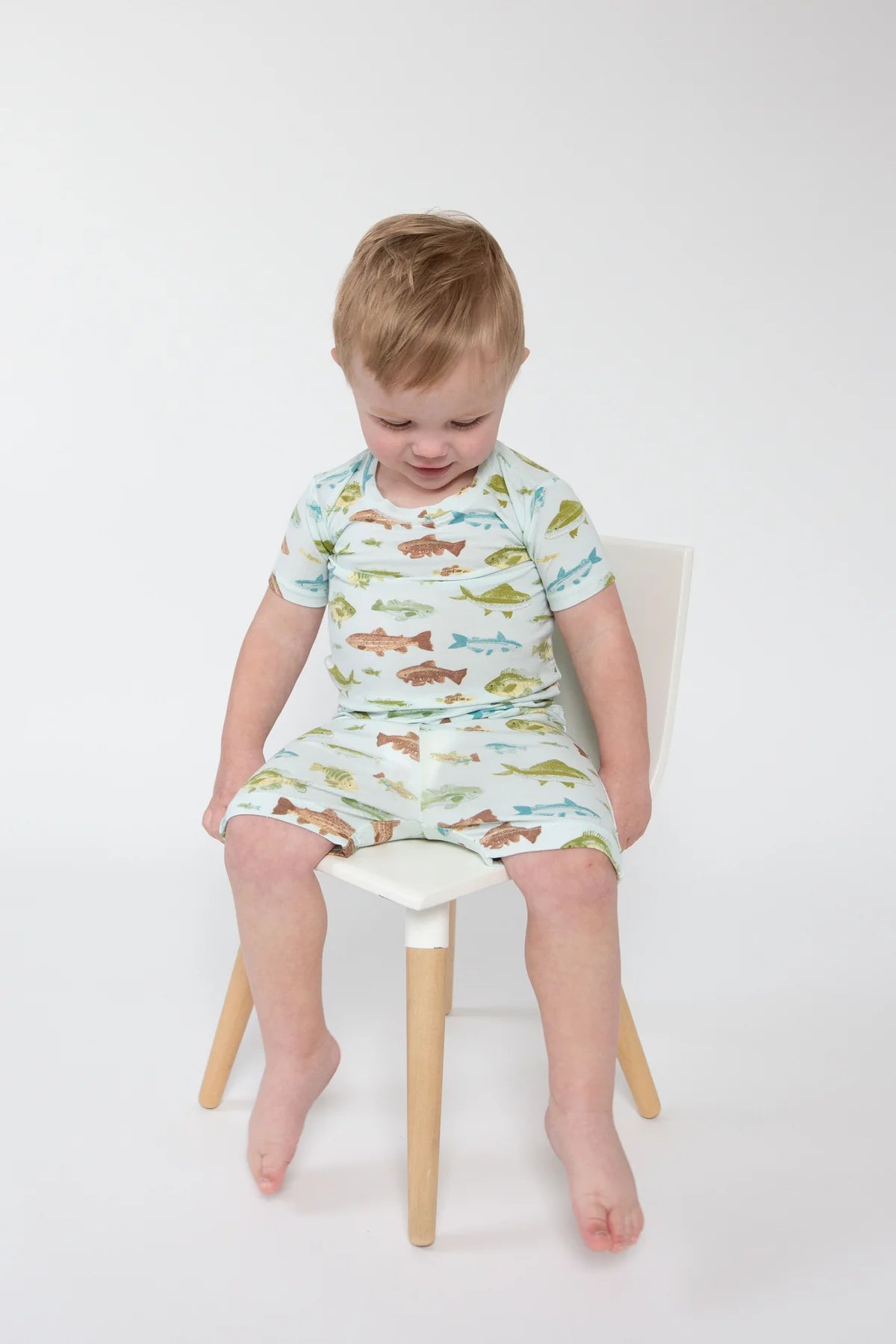 Loungewear Short Set in Freshwater Fish - Doodlebug's Children's Boutique