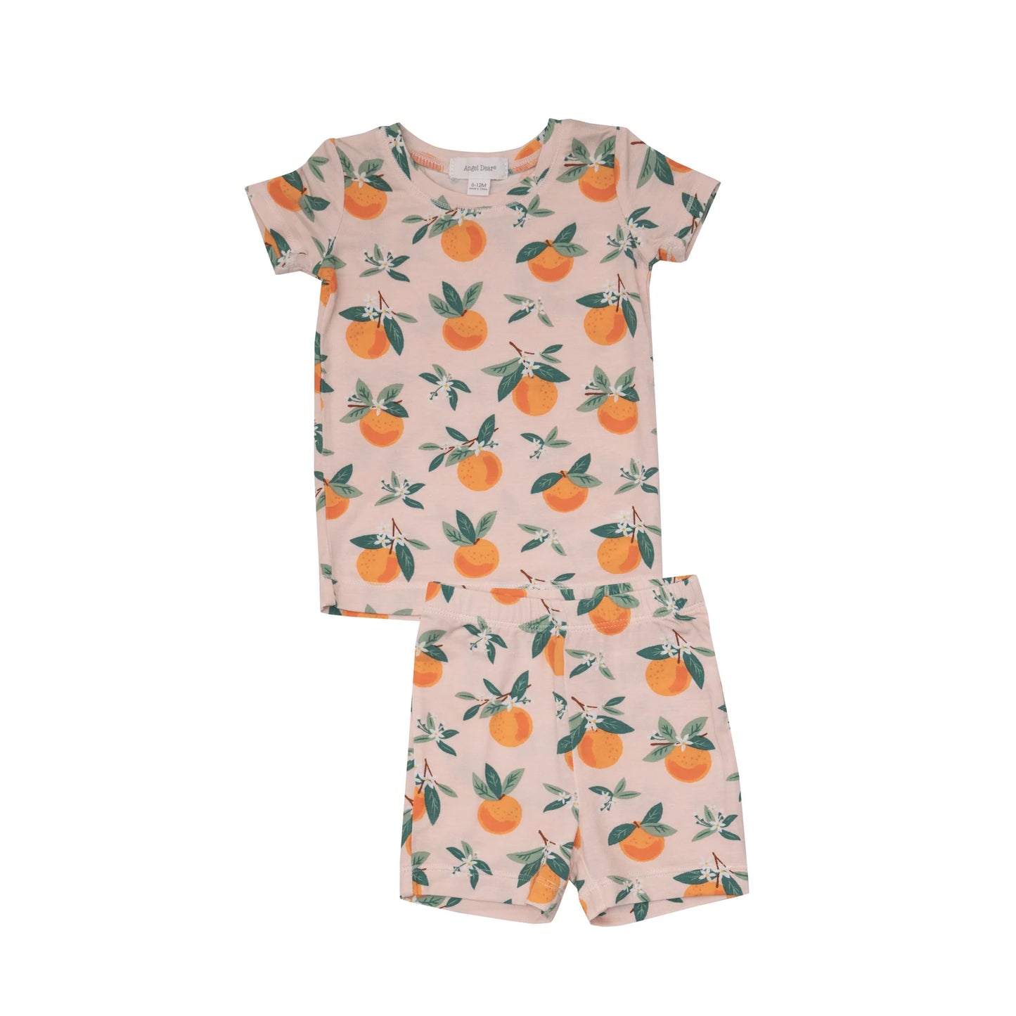 Loungewear Short Set in Orange Blossoms - Doodlebug's Children's Boutique