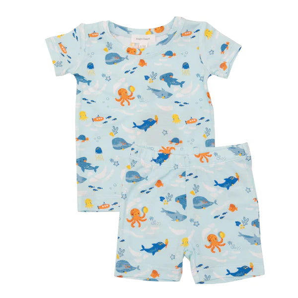 Loungewear Short Set in Playful Sea Life - Doodlebug's Children's Boutique