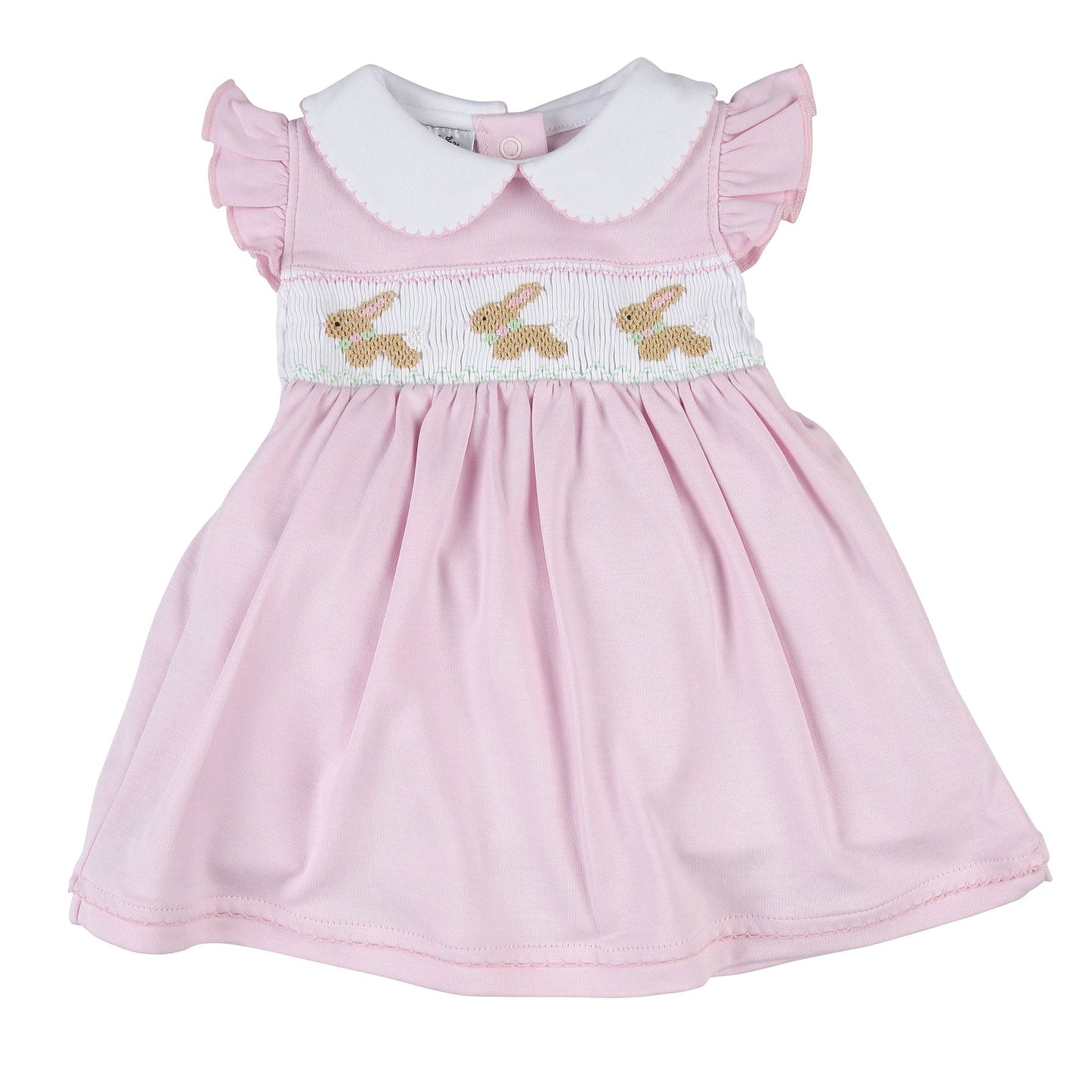Springtime Bunny Smocked Collared Dress and Bloomers Set - Doodlebug's Children's Boutique