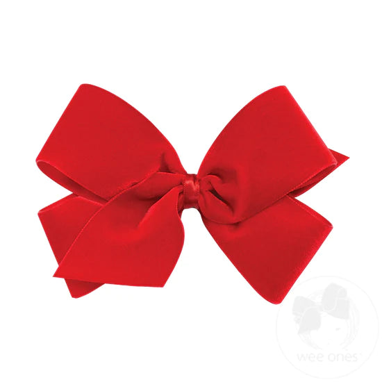 Red Small King Classic Velvet Bow - Doodlebug's Children's Boutique
