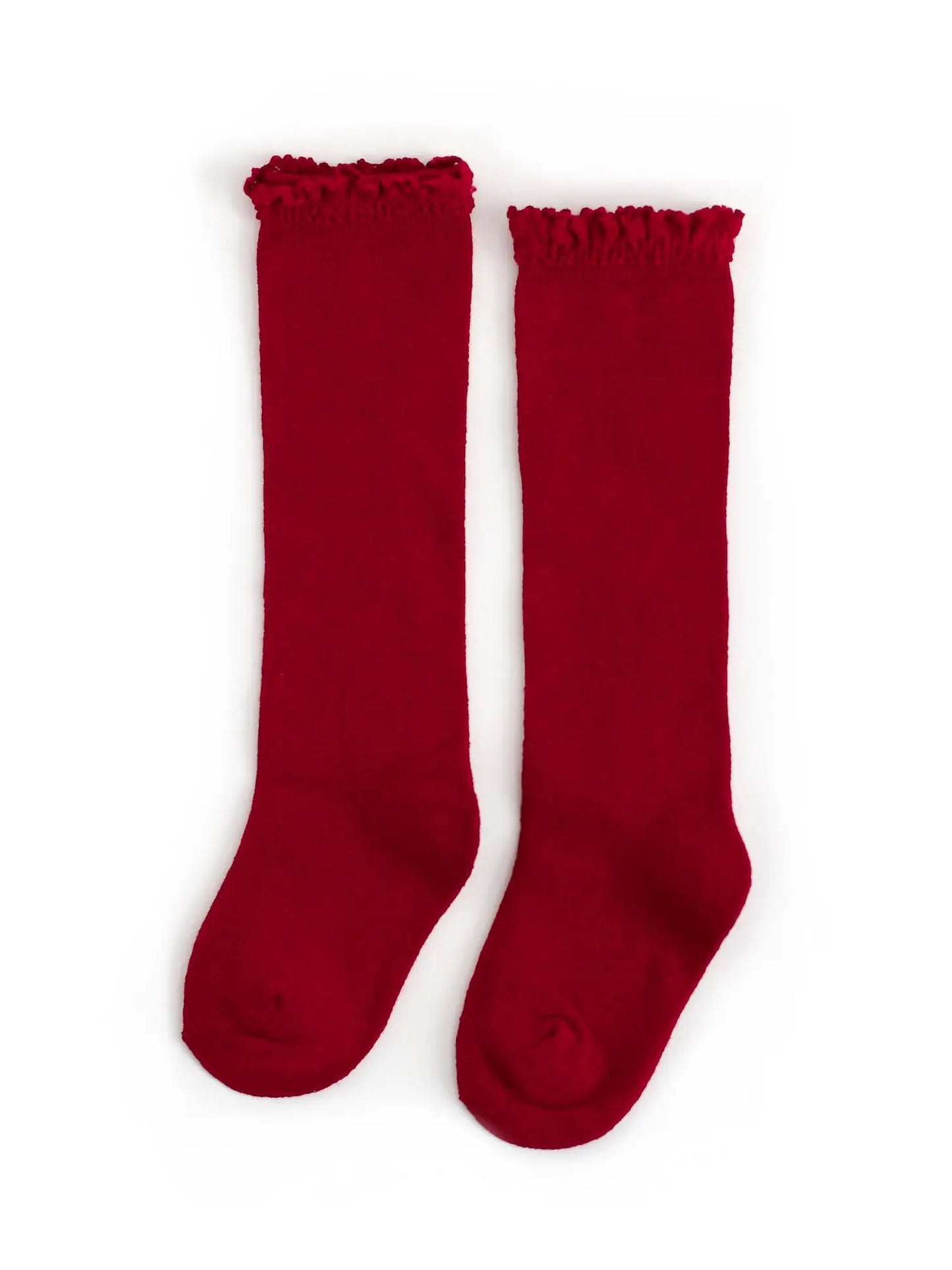 Lace Top Knee Highs in Cherry - Doodlebug's Children's Boutique