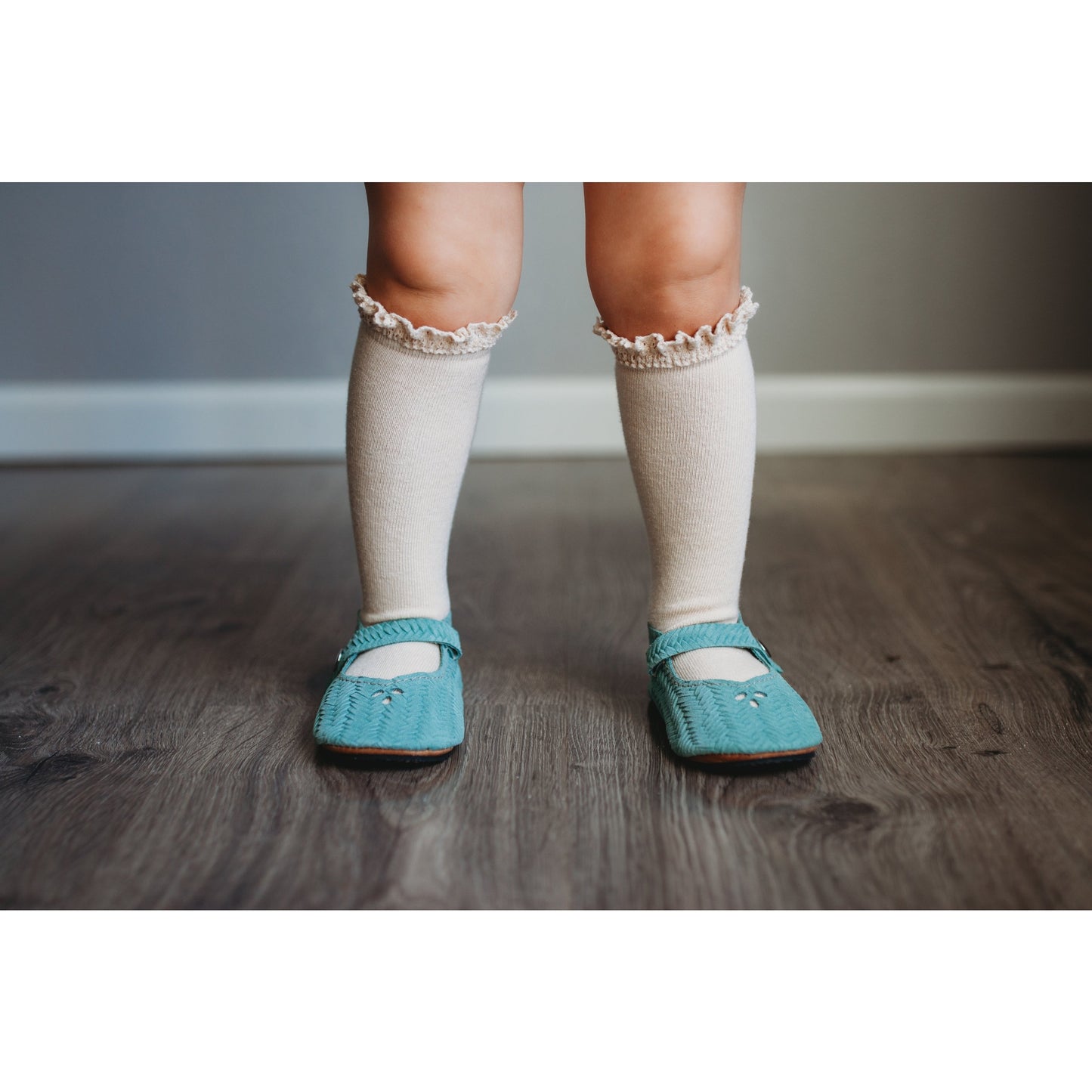 Lace Top Knee Highs in Vanilla - Doodlebug's Children's Boutique