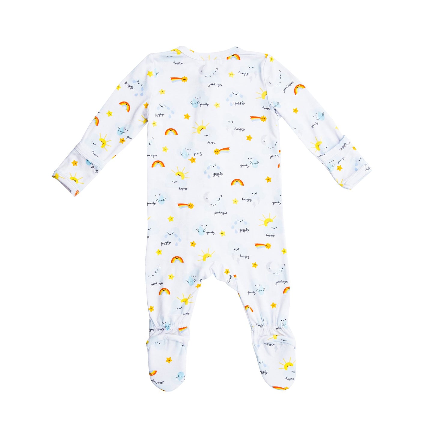 Zipper Footie in Emotional Clouds - Doodlebug's Children's Boutique