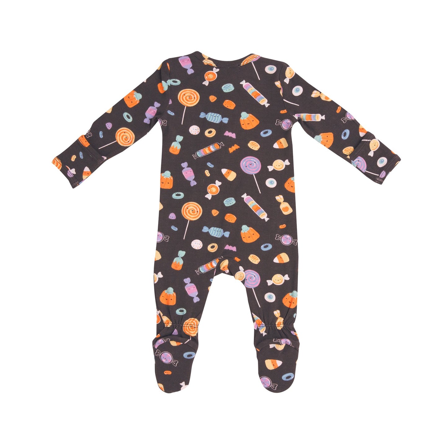 Zipper Footie in Halloween Candies - Doodlebug's Children's Boutique