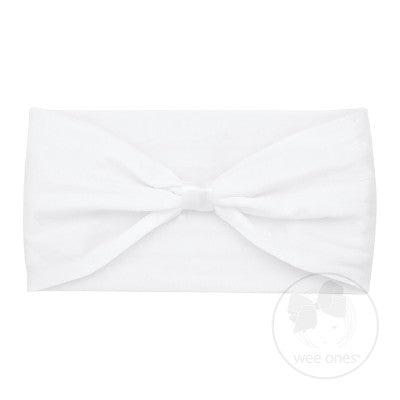 White Nylon Add-A-Bow Baby Band - Doodlebug's Children's Boutique