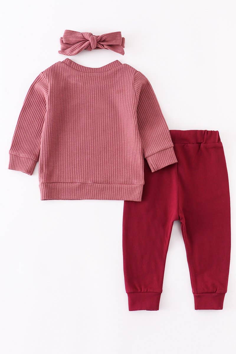 Maroon Rainbow Three Piece Set - Doodlebug's Children's Boutique
