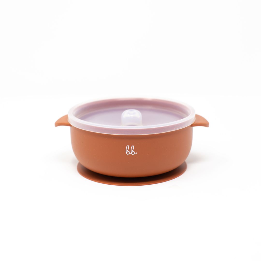 Suction Bowl with Lid in Autumn Glaze - Doodlebug's Children's Boutique