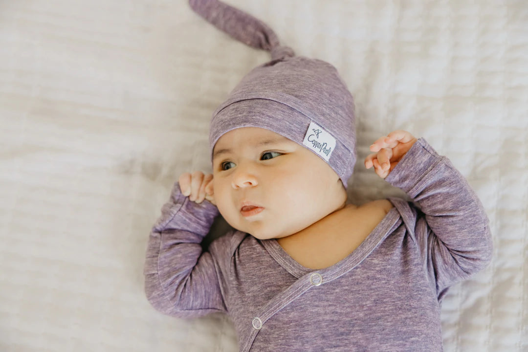 Violet Top Knot Hat - Doodlebug's Children's Boutique