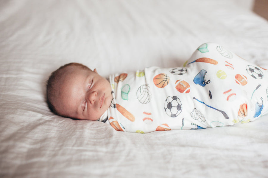 Varsity Swaddle Blanket - Doodlebug's Children's Boutique