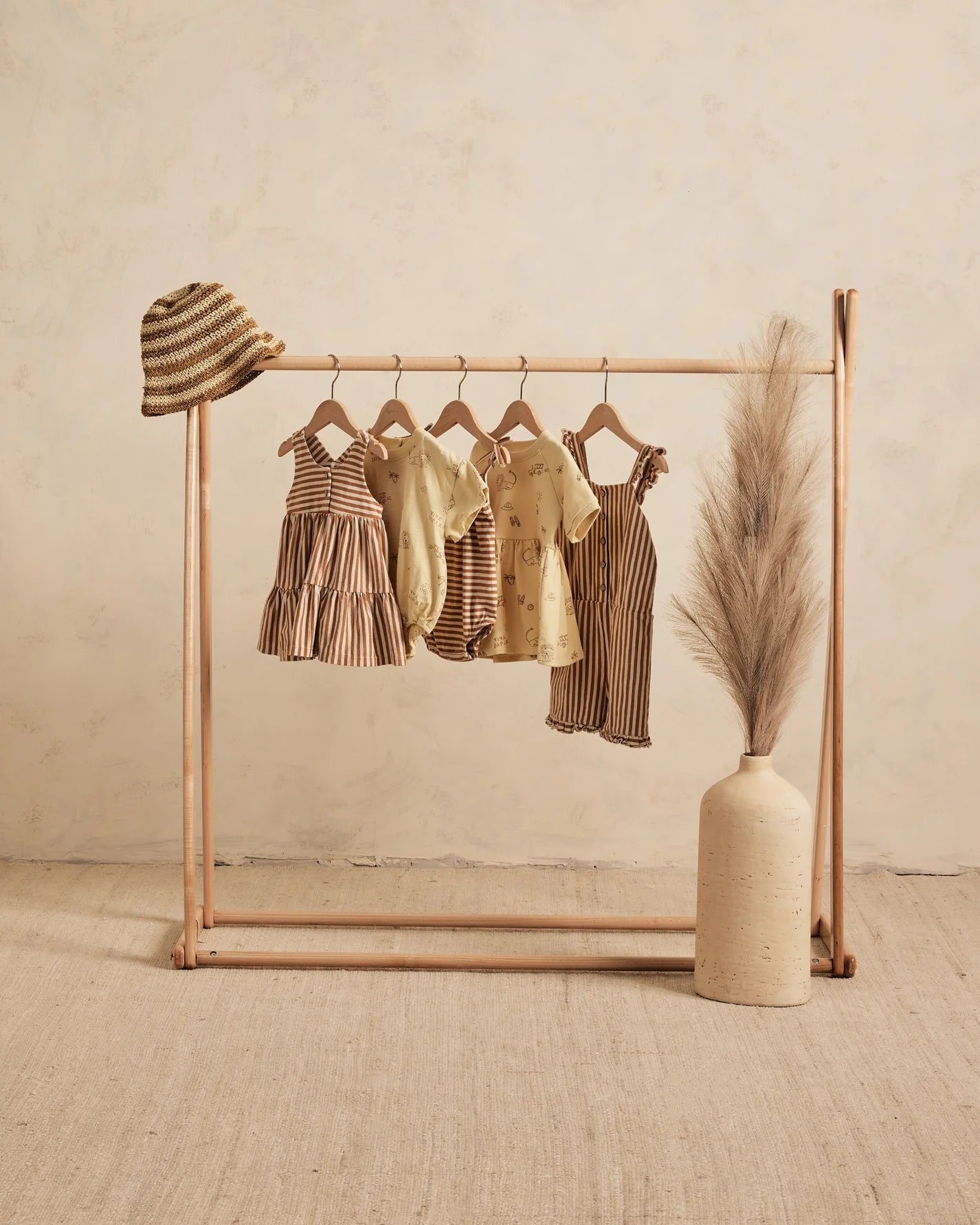 Ruby Swing Dress in Camel Stripe - Doodlebug's Children's Boutique