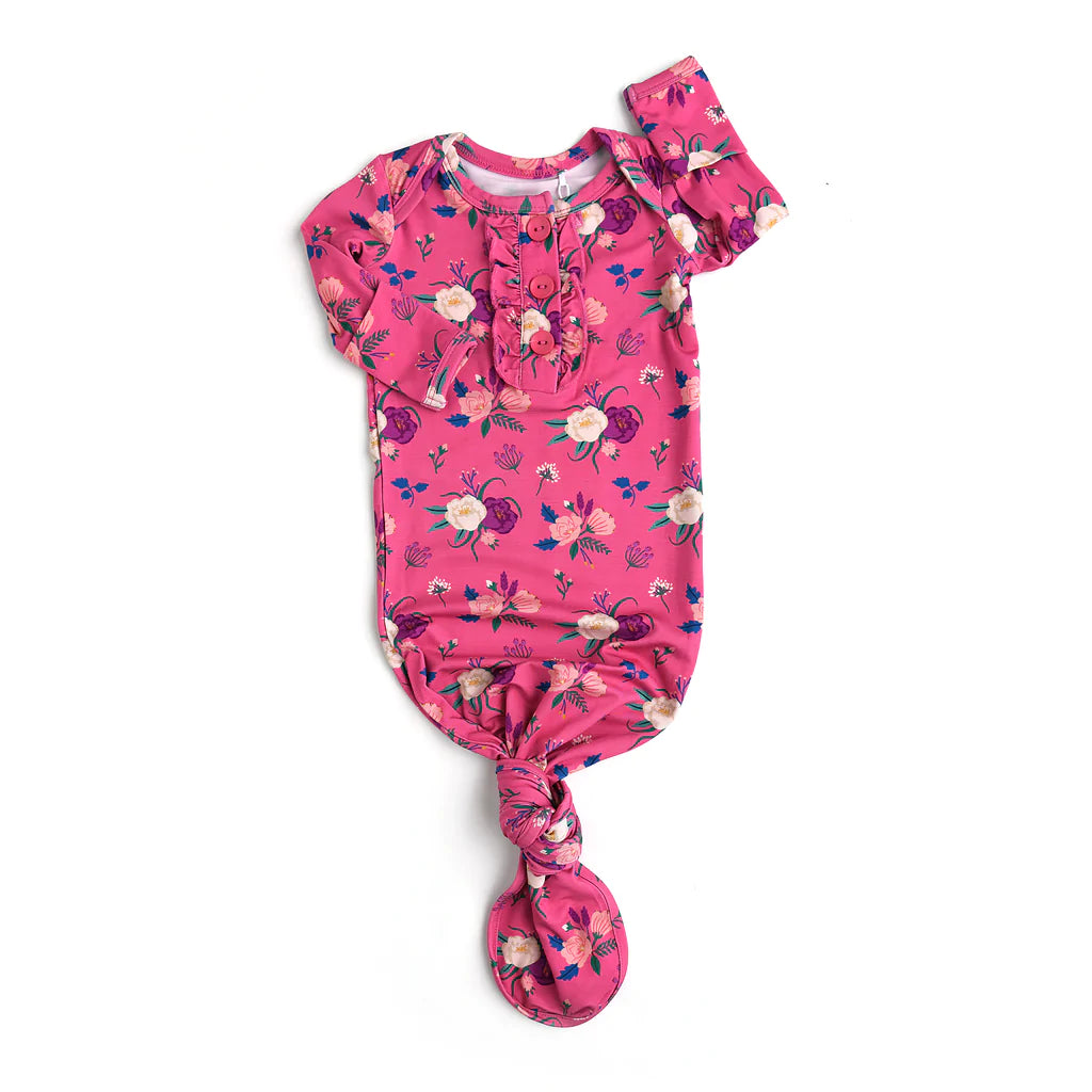 Maisie Knotted Ruffle Button Gown - Doodlebug's Children's Boutique