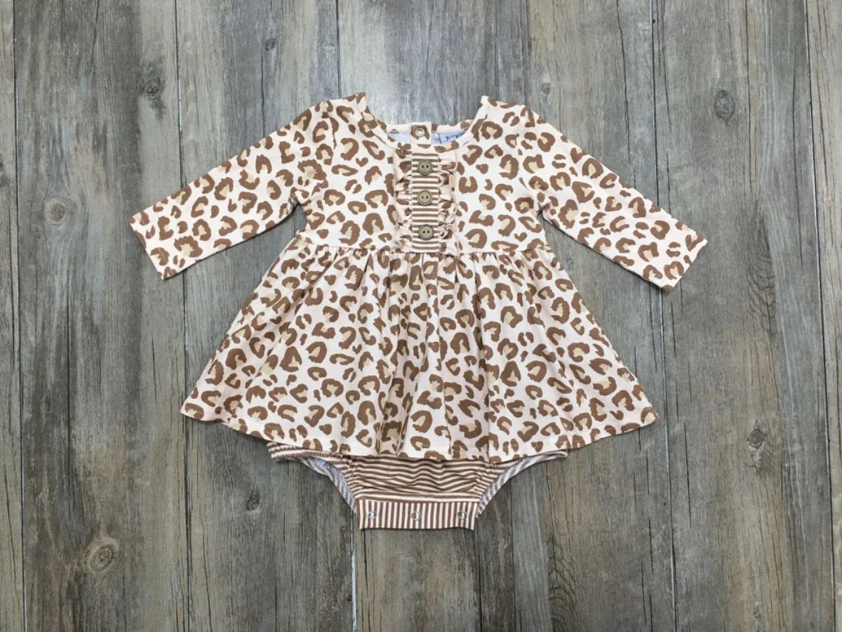 Spotted Leopard Butterknit Bubble Dress - Doodlebug's Children's Boutique