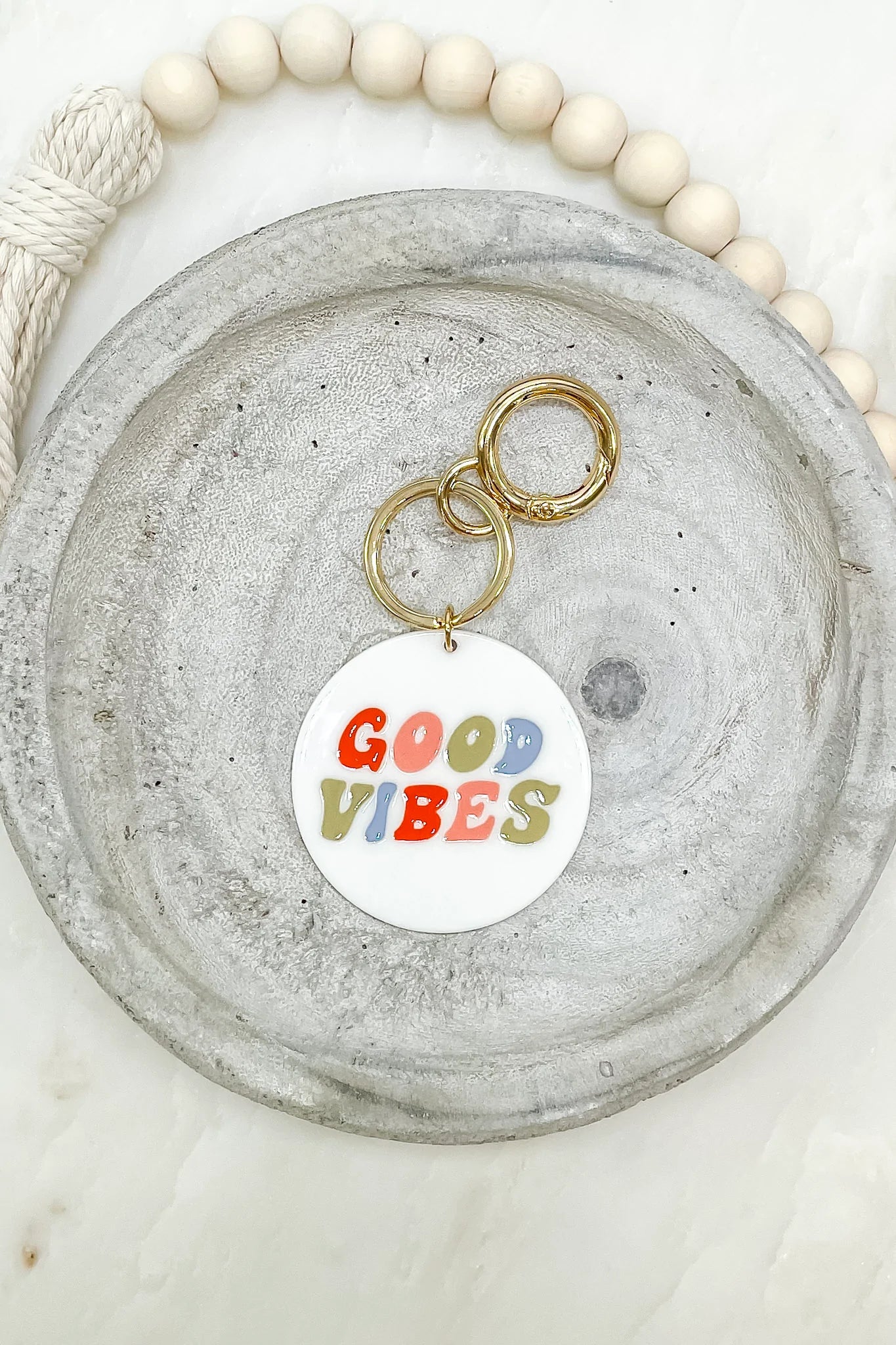 Good Vibes Keychain - Doodlebug's Children's Boutique